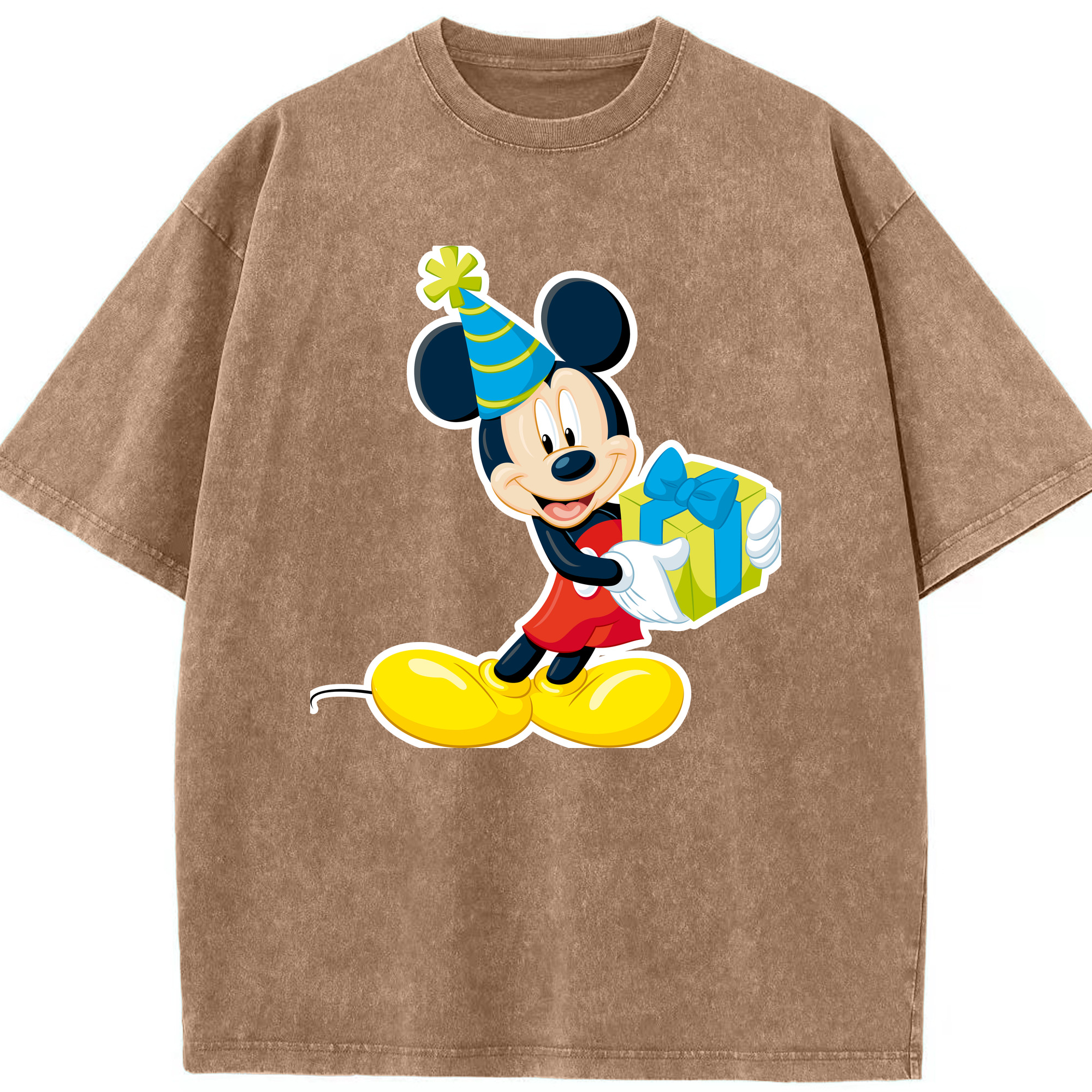（画像用） ミッキーマウス Mickey Mouse 綿100% ヴィンテージ風 半袖Tシャツ（フロントプリント）