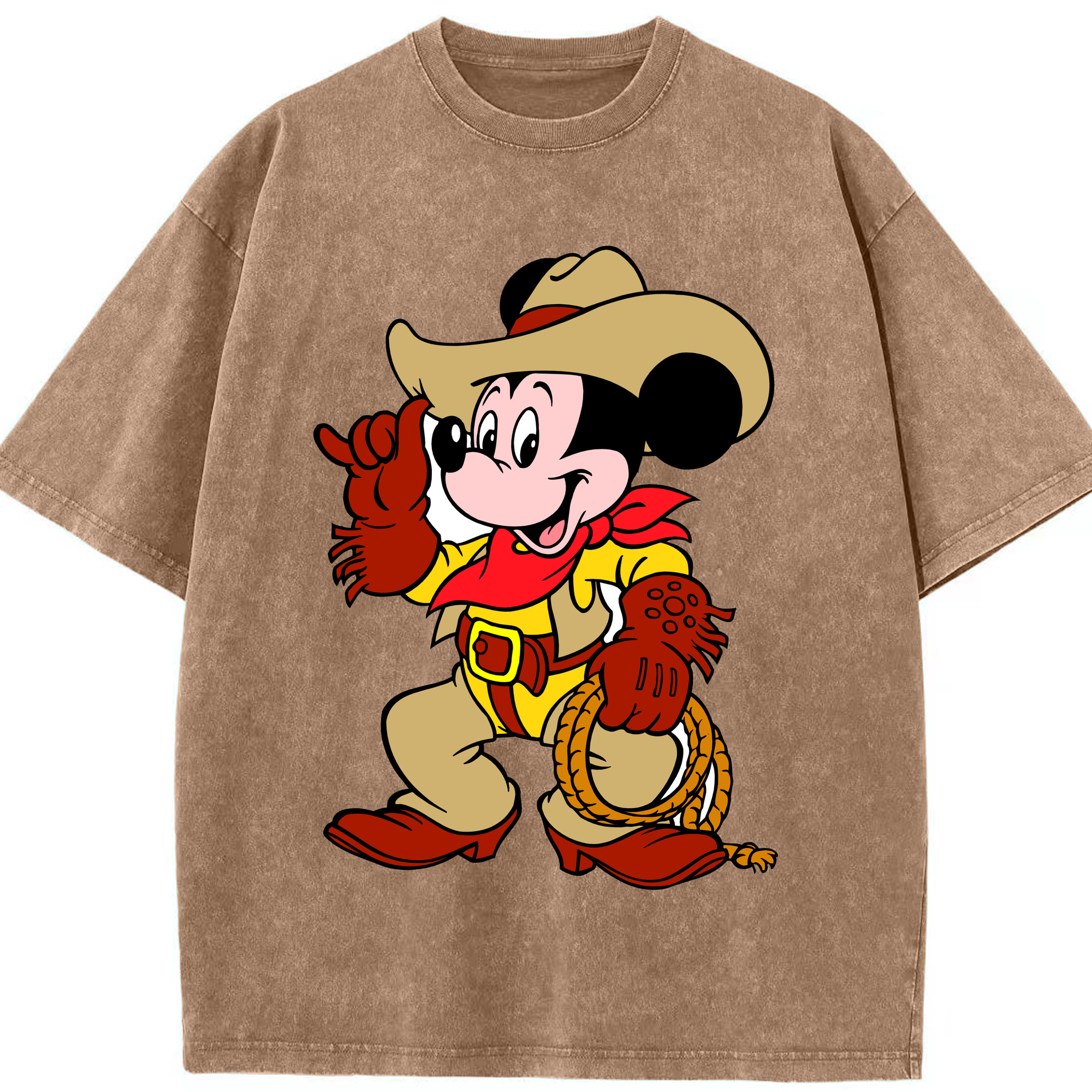 （画像用） ミッキーマウス Mickey Mouse 綿100% ヴィンテージ風 半袖Tシャツ（フロントプリント）