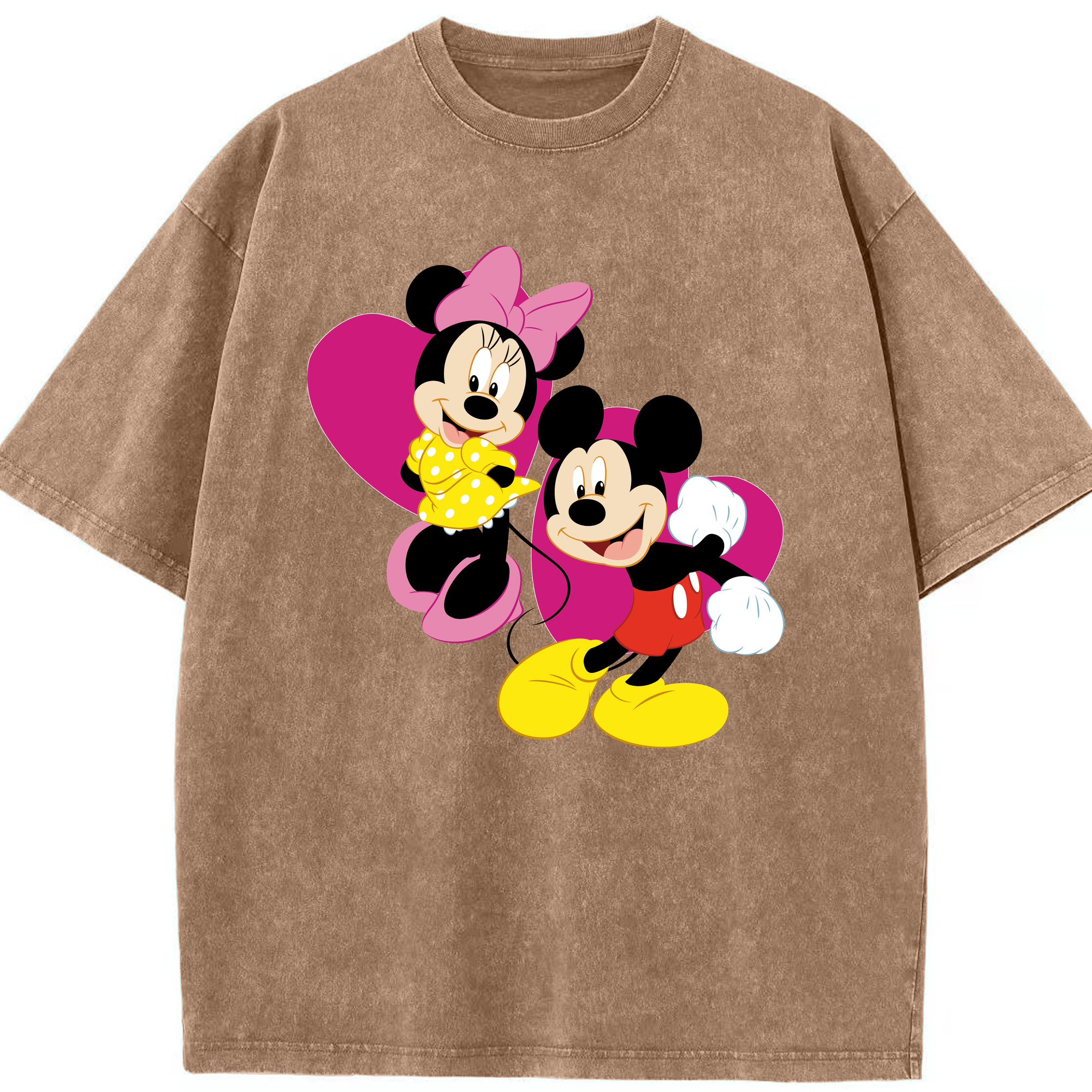 （画像用） ミッキーマウス Mickey Mouse 綿100% ヴィンテージ風 半袖Tシャツ（フロントプリント）
