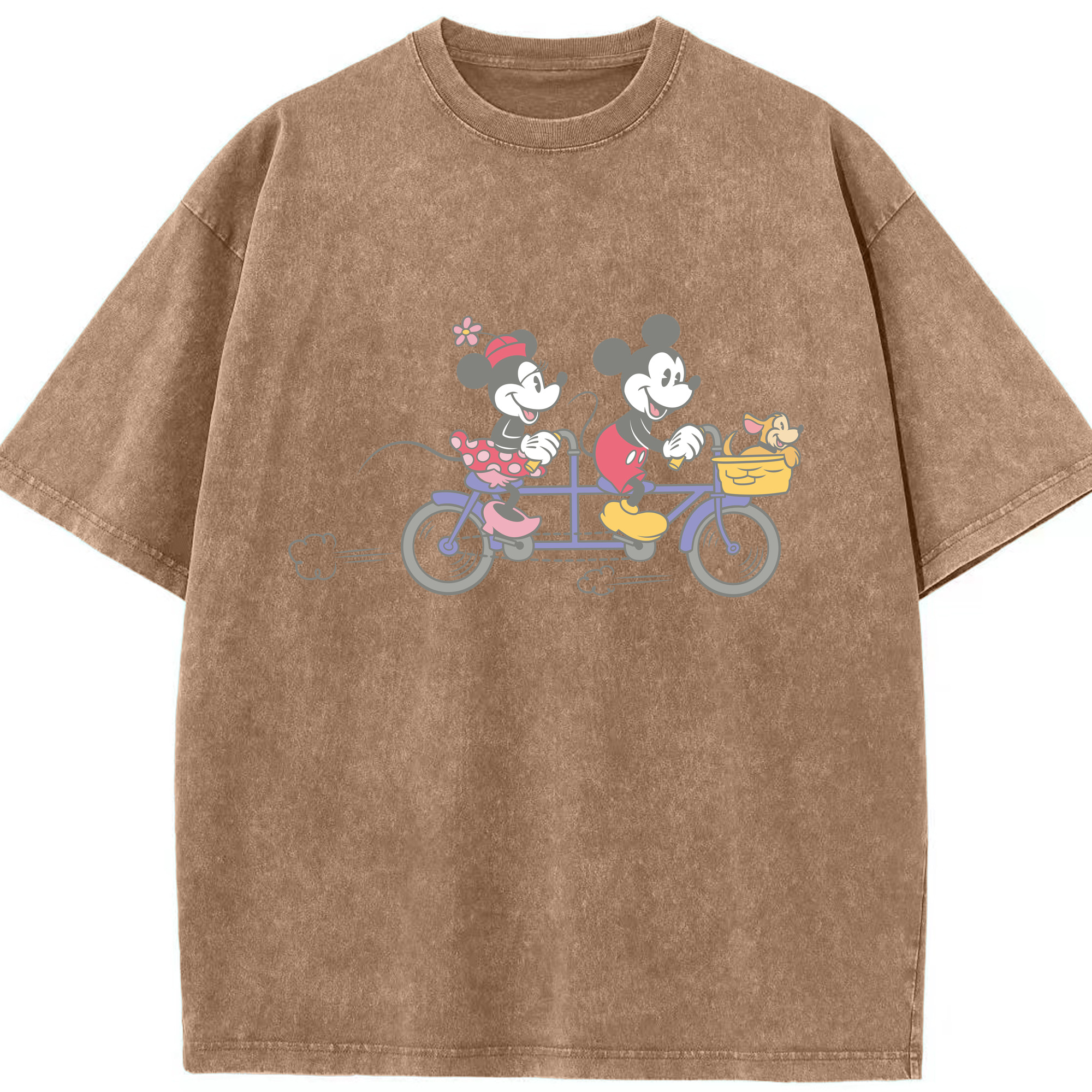 （画像用） ミッキーマウス Mickey Mouse 綿100% ヴィンテージ風 半袖Tシャツ（フロントプリント）