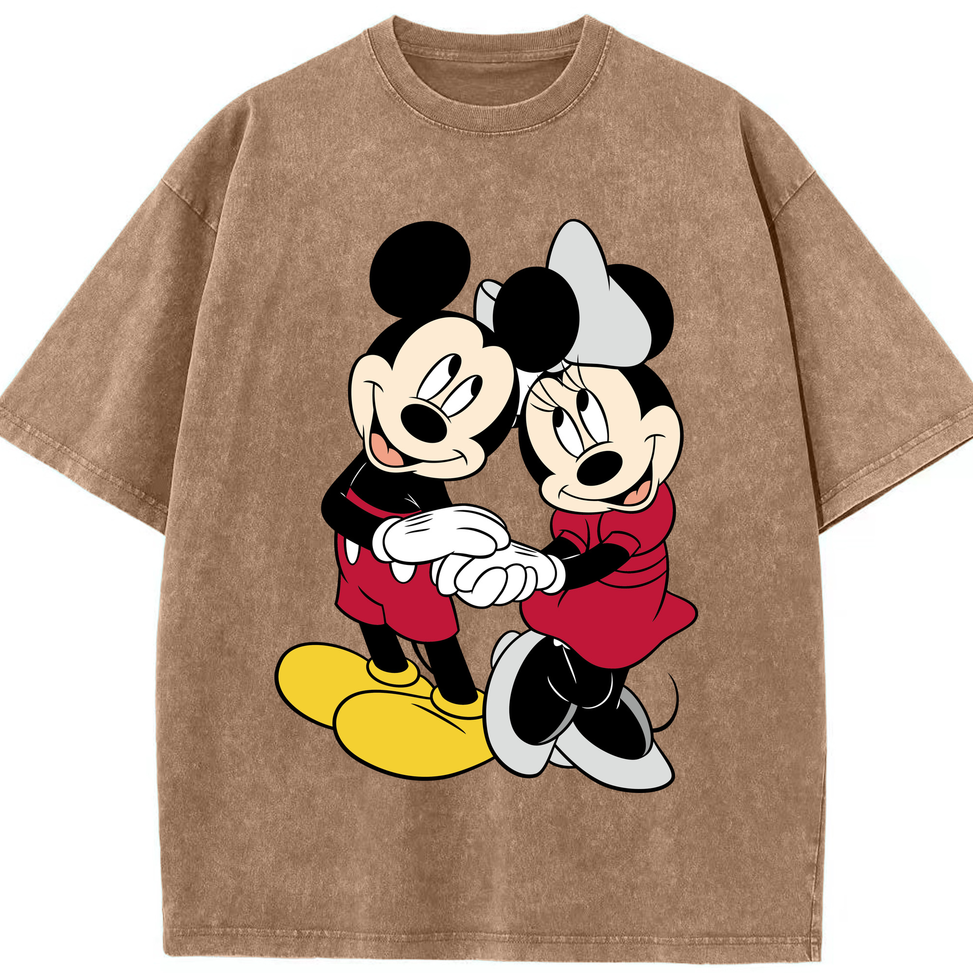 （画像用） ミッキーマウス Mickey Mouse 綿100% ヴィンテージ風 半袖Tシャツ（フロントプリント）