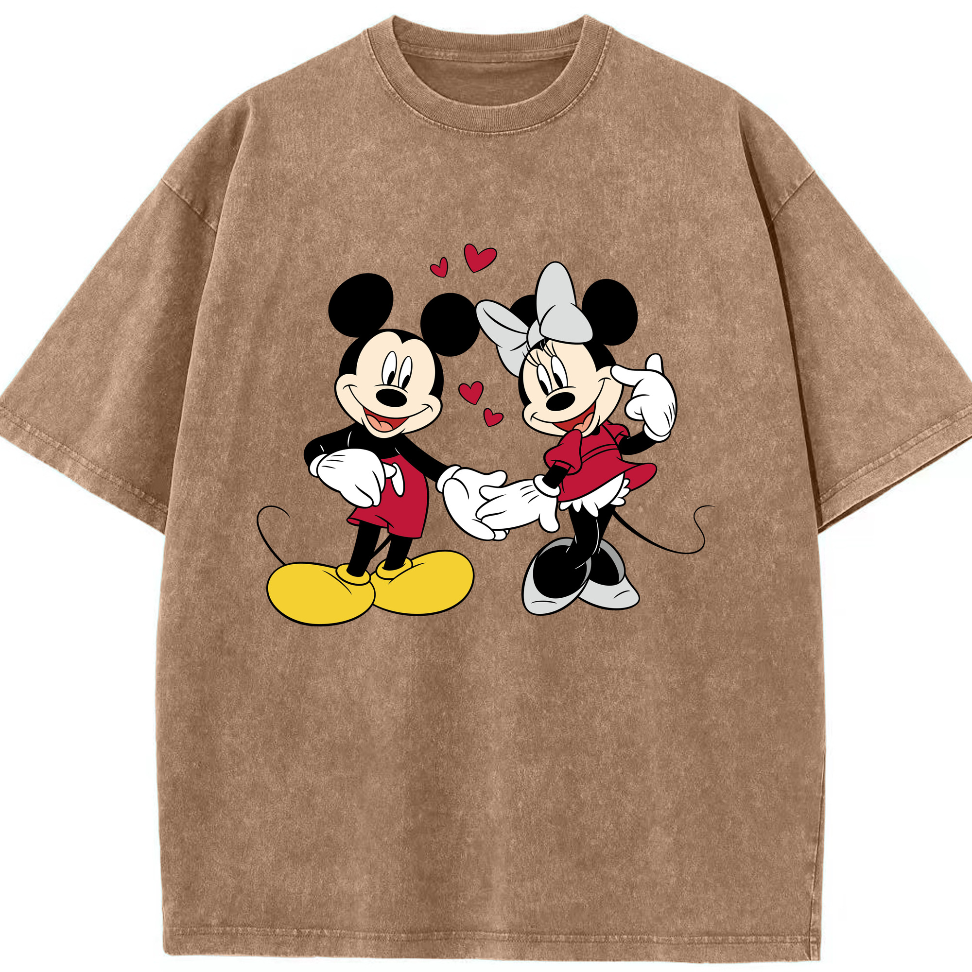 （画像用） ミッキーマウス Mickey Mouse 綿100% ヴィンテージ風 半袖Tシャツ（フロントプリント）