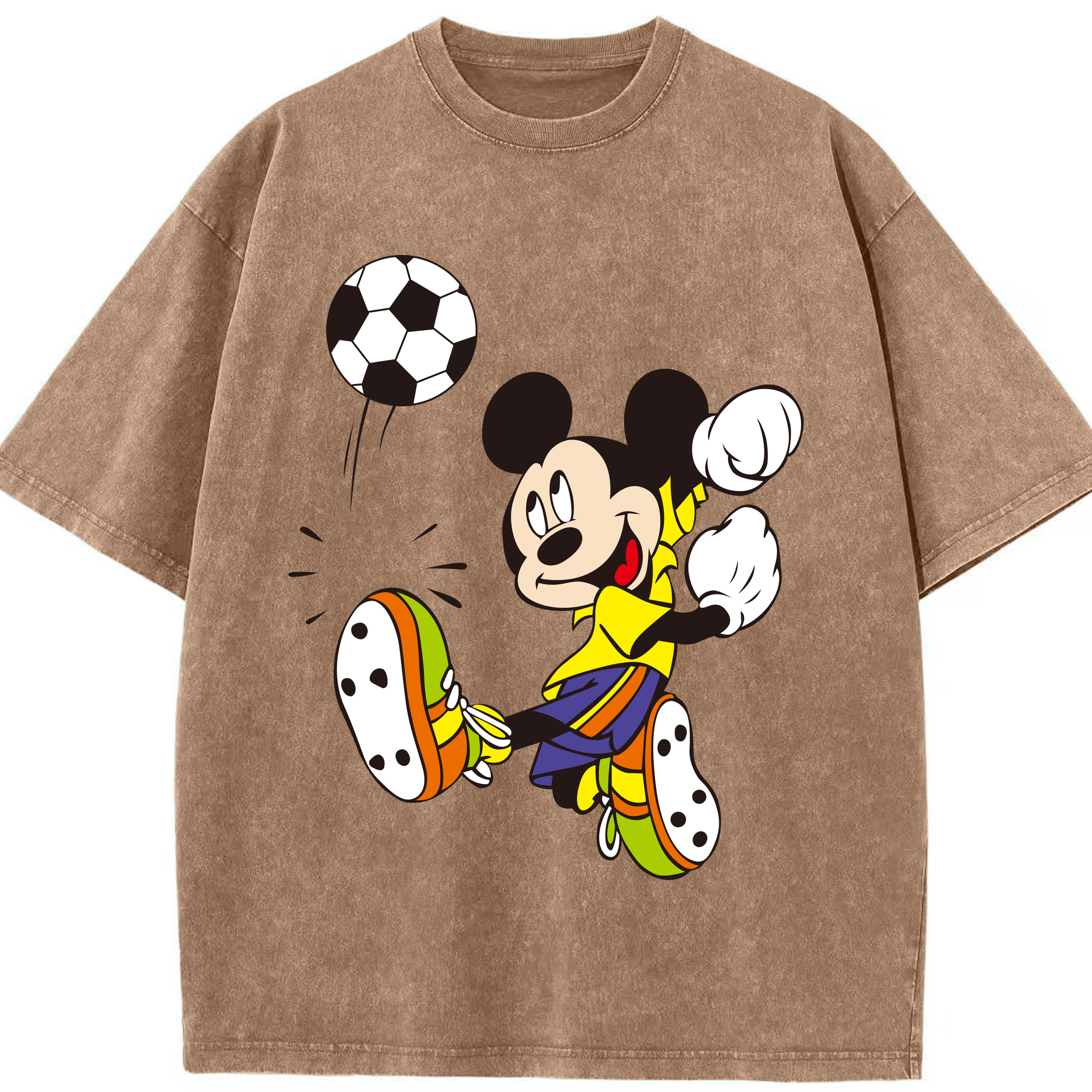 （画像用） ミッキーマウス Mickey Mouse 綿100% ヴィンテージ風 半袖Tシャツ（フロントプリント）