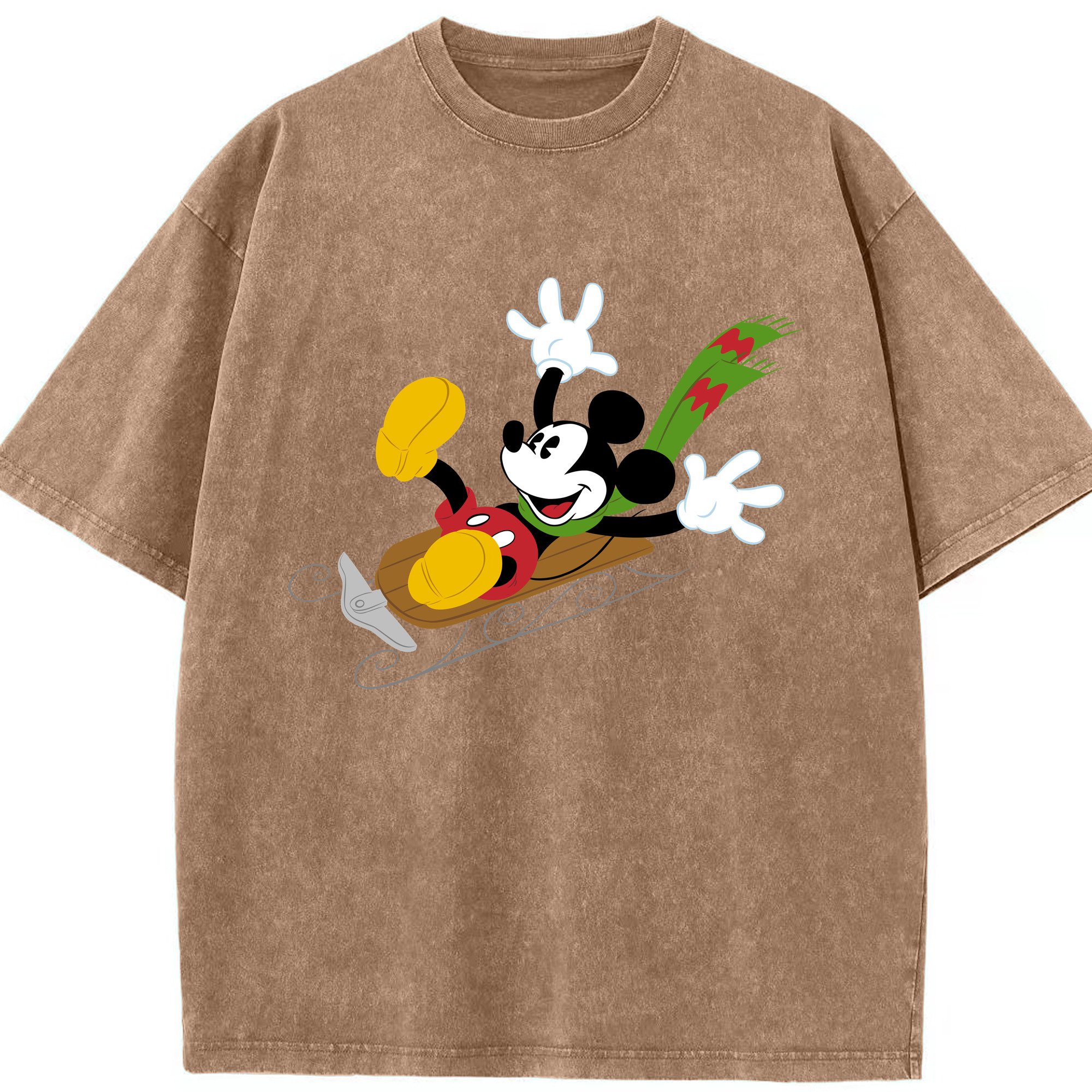 （画像用） ミッキーマウス Mickey Mouse 綿100% ヴィンテージ風 半袖Tシャツ（フロントプリント）