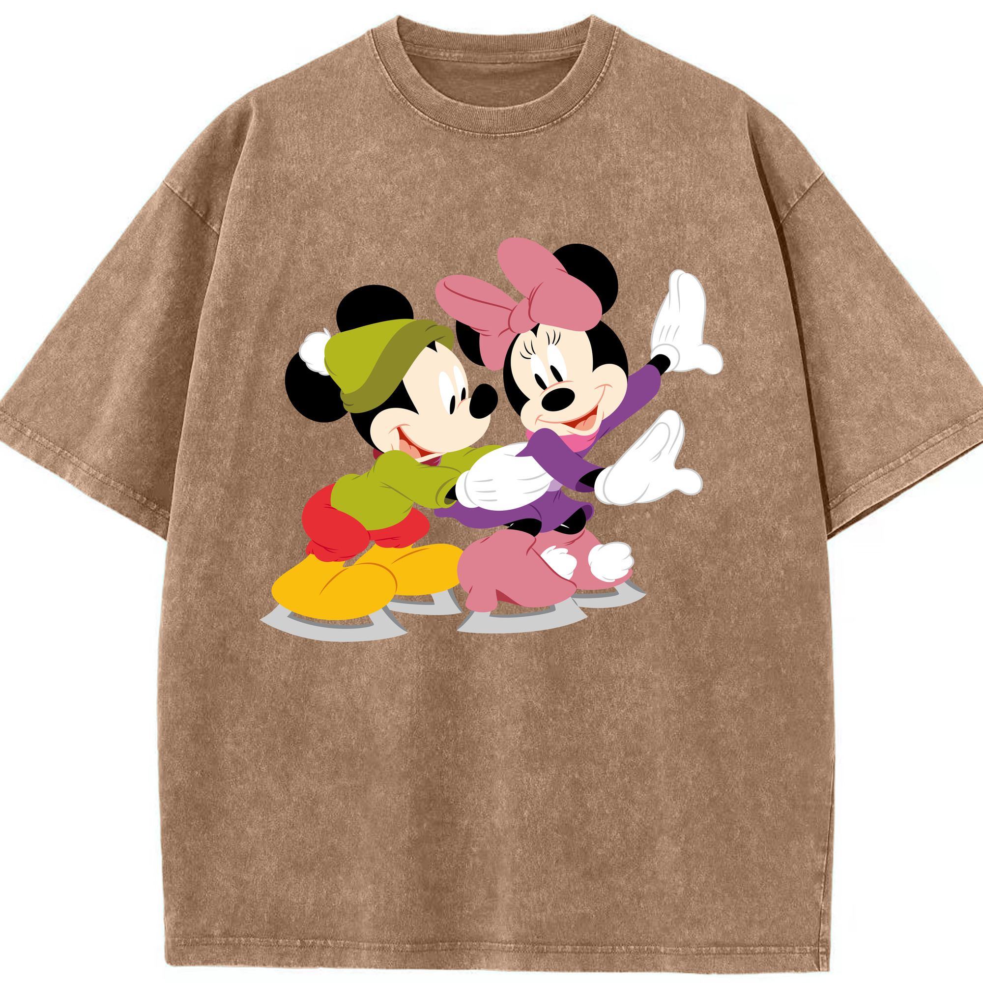 （画像用） ミッキーマウス Mickey Mouse 綿100% ヴィンテージ風 半袖Tシャツ（フロントプリント）