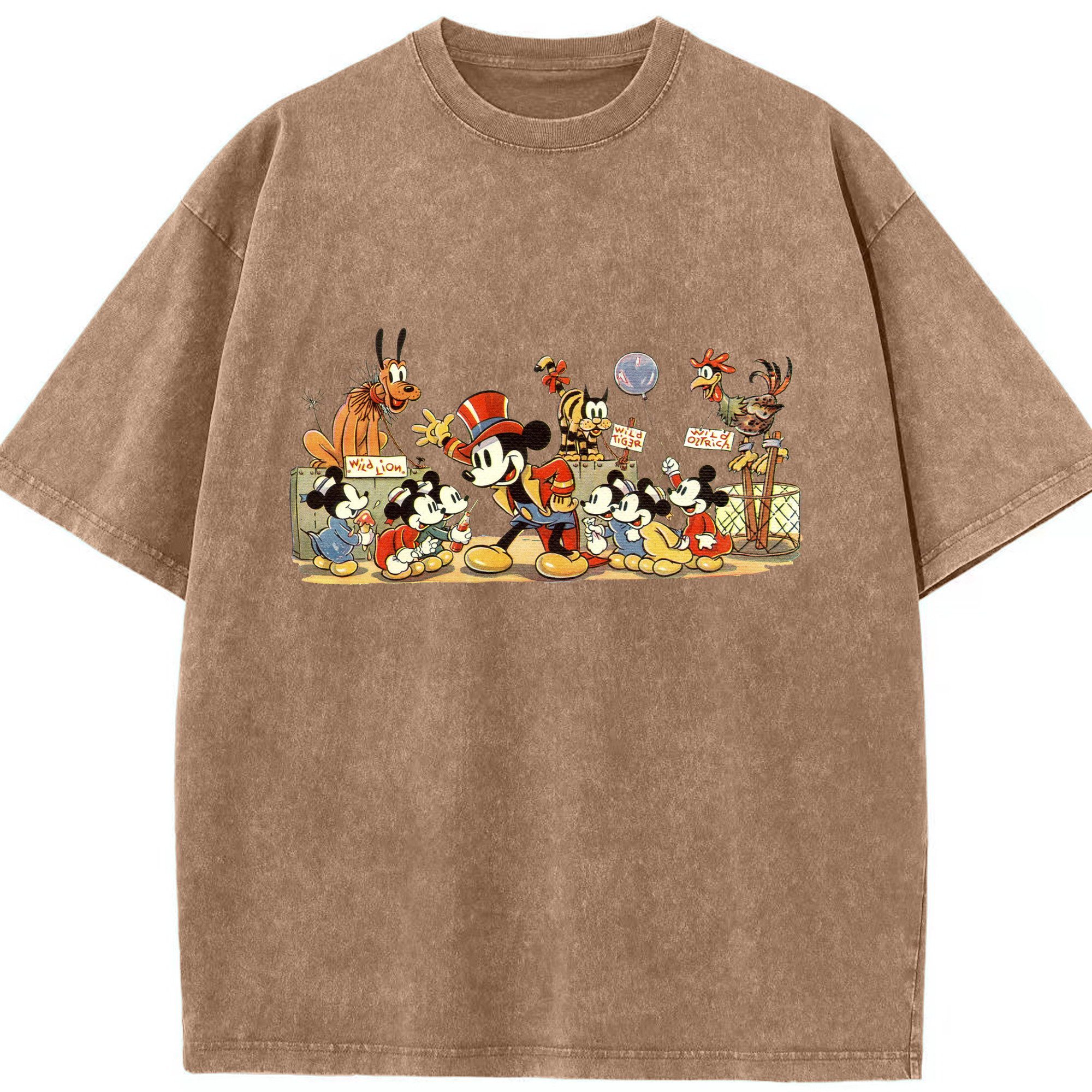 （画像用） ミッキーマウス Mickey Mouse 綿100% ヴィンテージ風 半袖Tシャツ（フロントプリント）