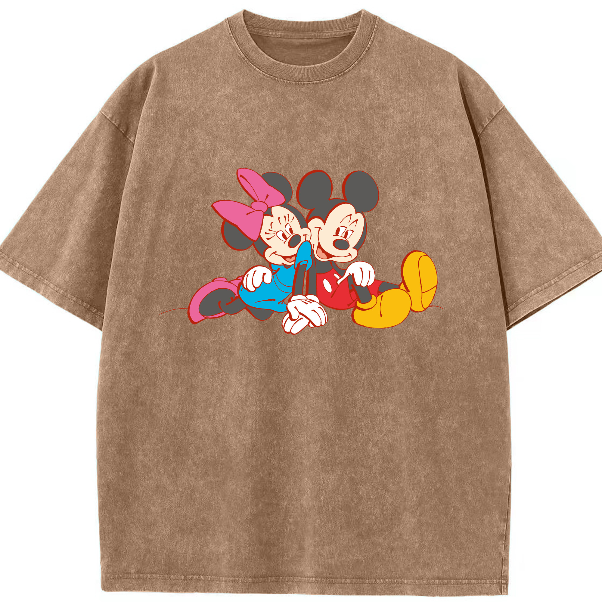 （画像用） ミッキーマウス Mickey Mouse 綿100% ヴィンテージ風 半袖Tシャツ（フロントプリント）
