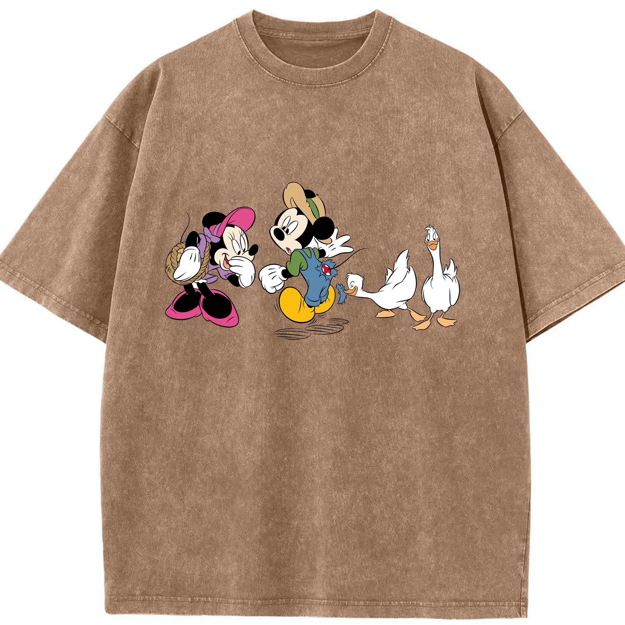 （画像用） ミッキーマウス Mickey Mouse 綿100% ヴィンテージ風 半袖Tシャツ（フロントプリント）