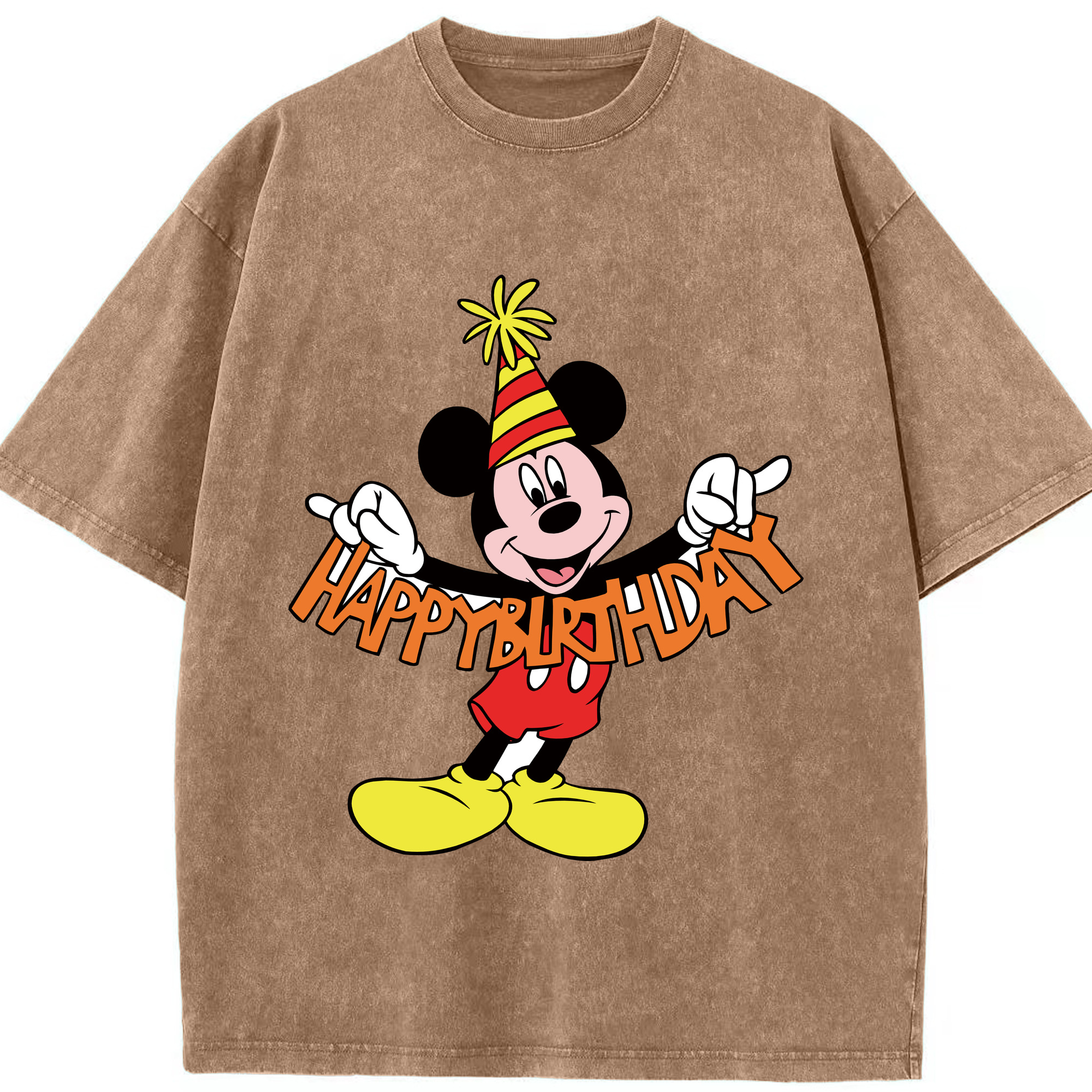 （画像用） ミッキーマウス Mickey Mouse 綿100% ヴィンテージ風 半袖Tシャツ（フロントプリント）
