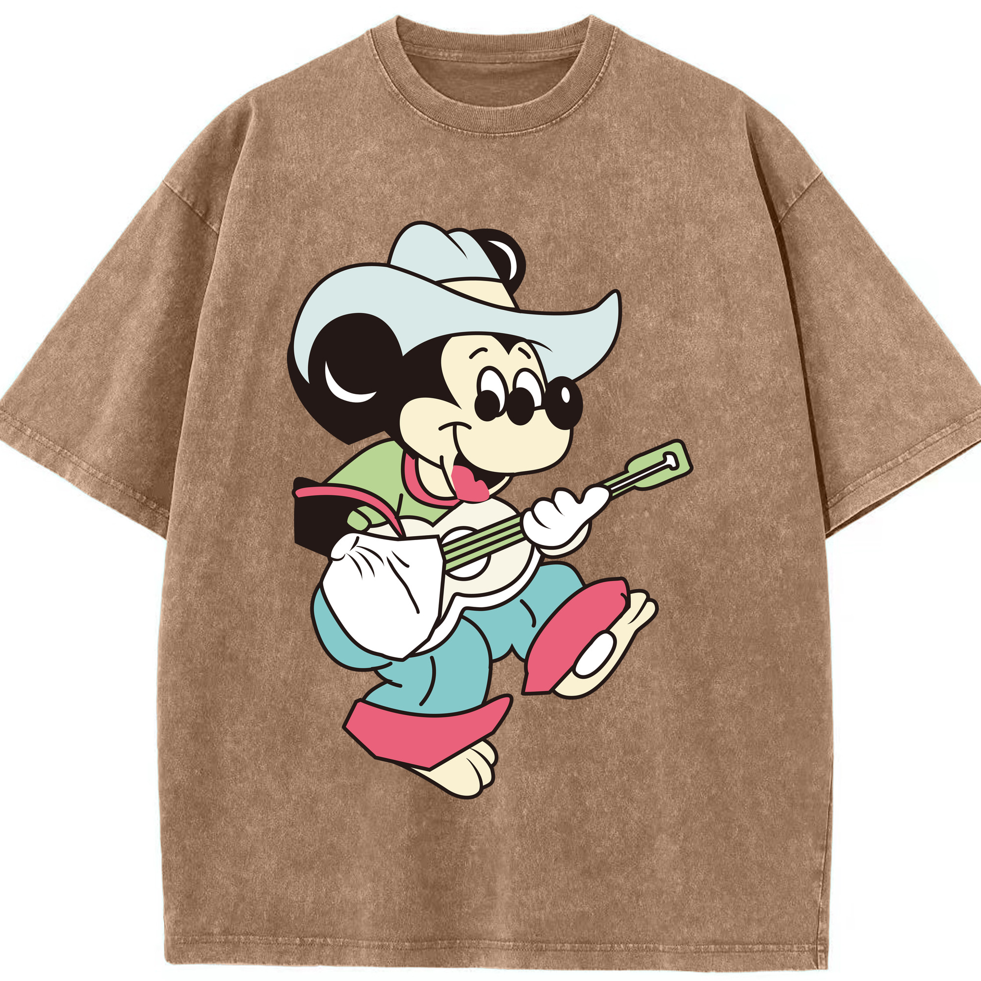 （画像用） ミッキーマウス Mickey Mouse 綿100% ヴィンテージ風 半袖Tシャツ（フロントプリント）