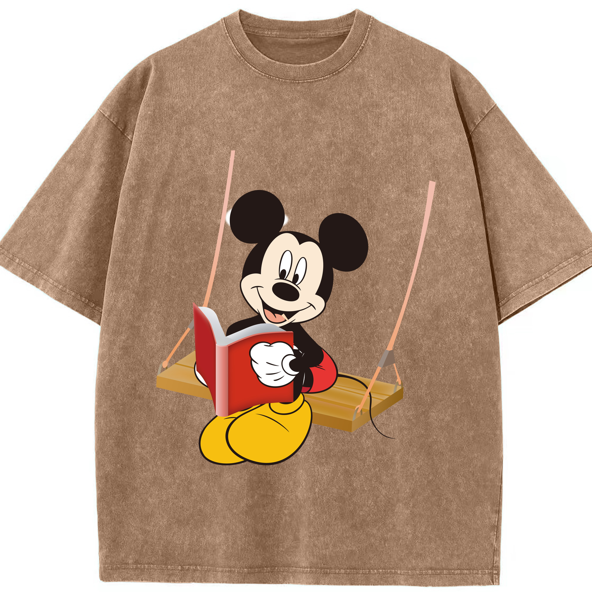 （画像用） ミッキーマウス Mickey Mouse 綿100% ヴィンテージ風 半袖Tシャツ（フロントプリント）