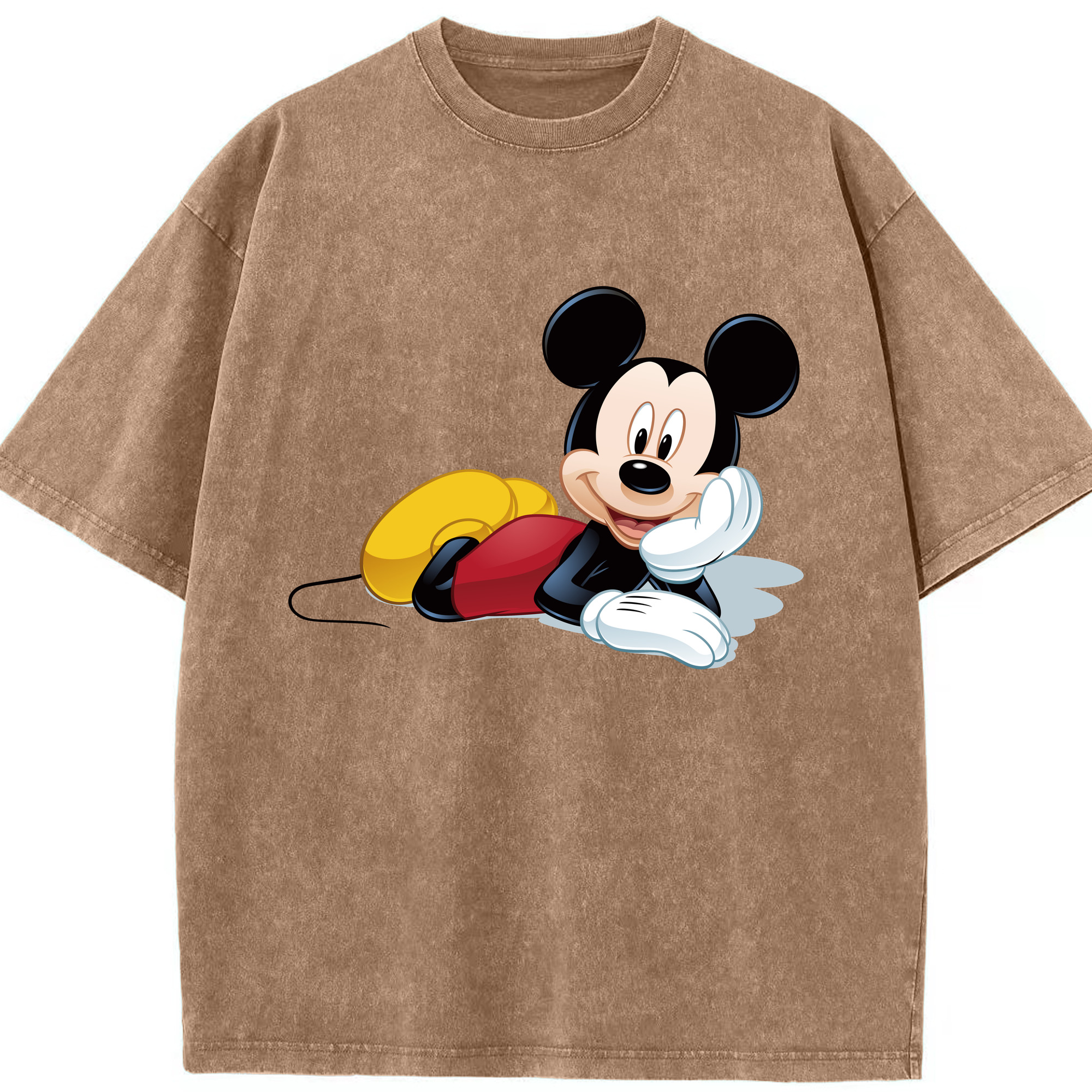 （画像用） ミッキーマウス Mickey Mouse 綿100% ヴィンテージ風 半袖Tシャツ（フロントプリント）