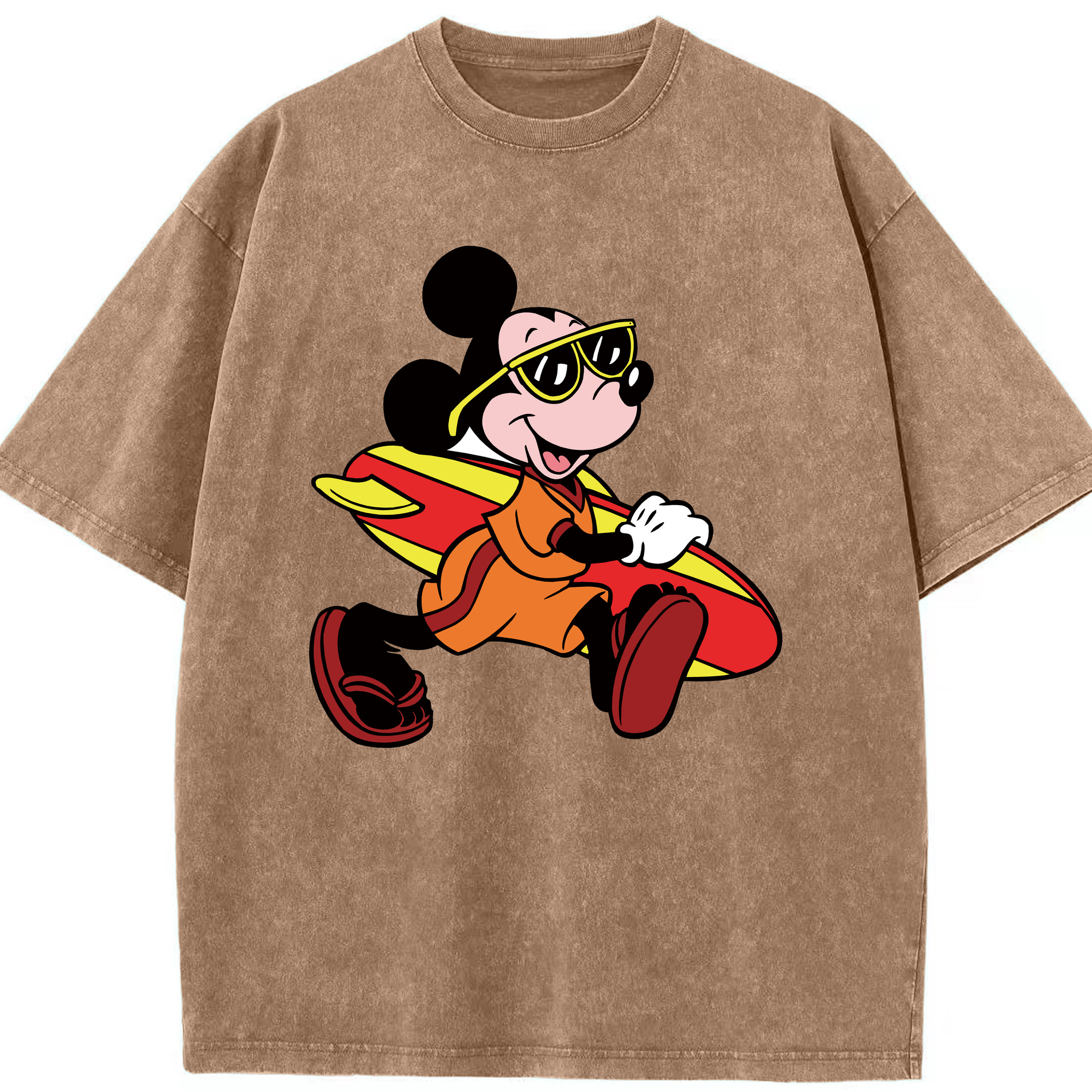 （画像用） ミッキーマウス Mickey Mouse 綿100% ヴィンテージ風 半袖Tシャツ（フロントプリント）