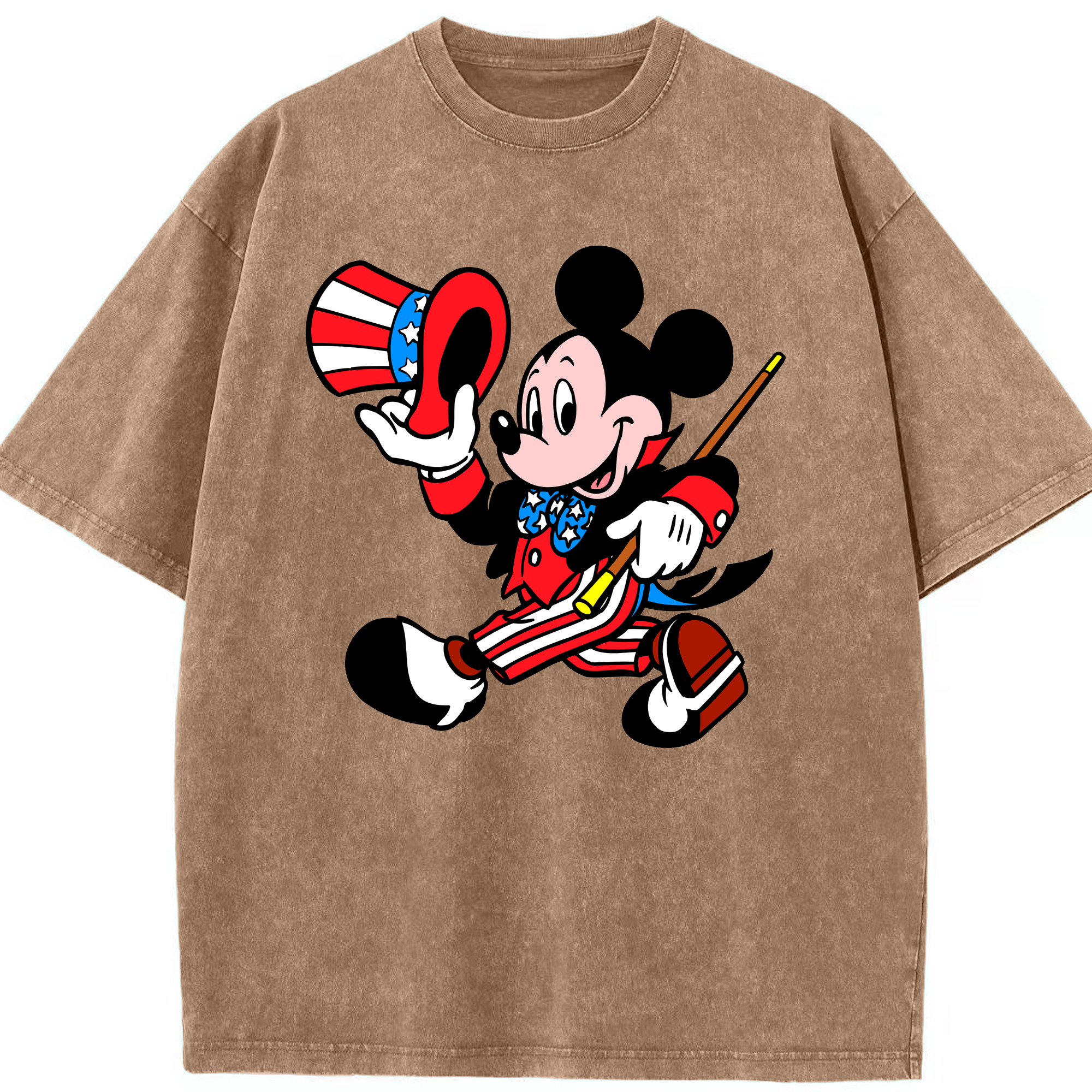 （画像用） ミッキーマウス Mickey Mouse 綿100% ヴィンテージ風 半袖Tシャツ（フロントプリント）