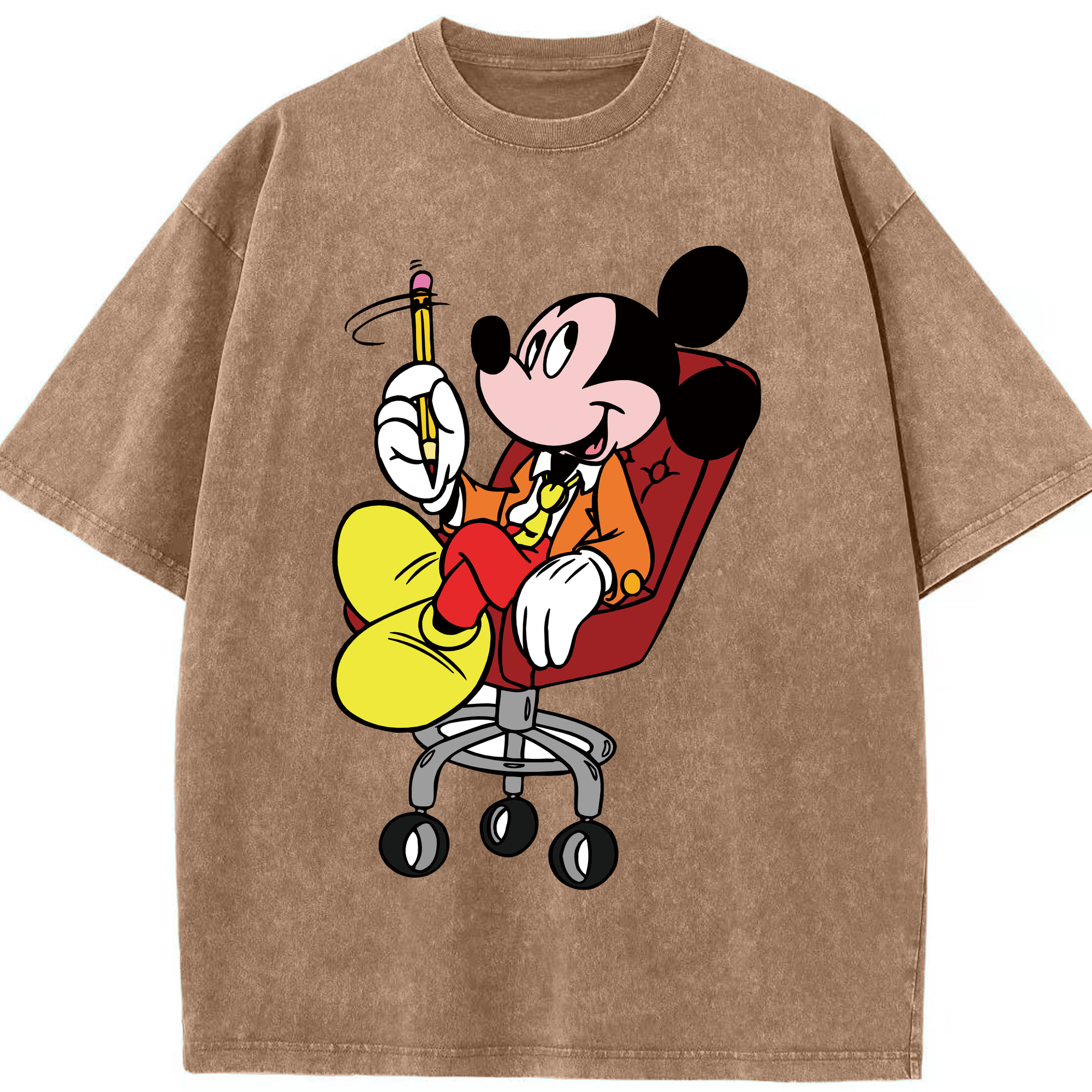 （画像用） ミッキーマウス Mickey Mouse 綿100% ヴィンテージ風 半袖Tシャツ（フロントプリント）