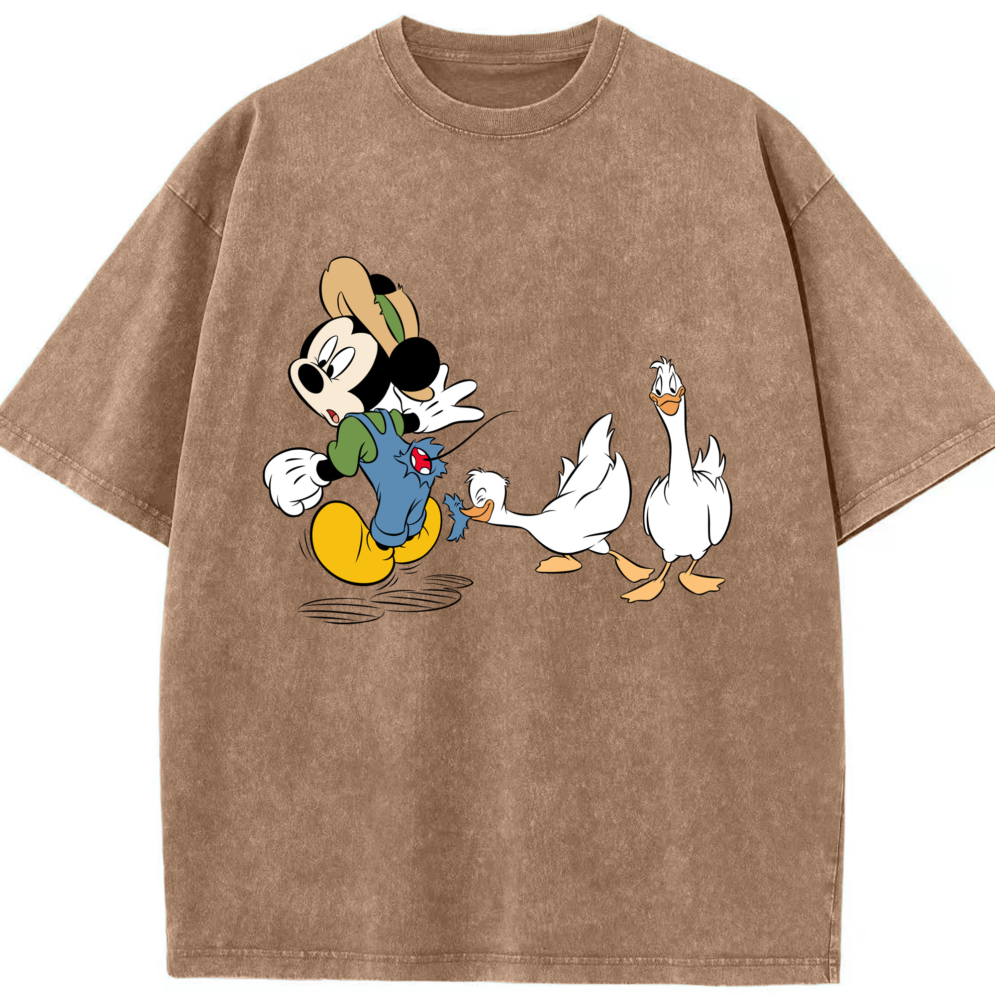 （画像用） ミッキーマウス Mickey Mouse 綿100% ヴィンテージ風 半袖Tシャツ（フロントプリント）