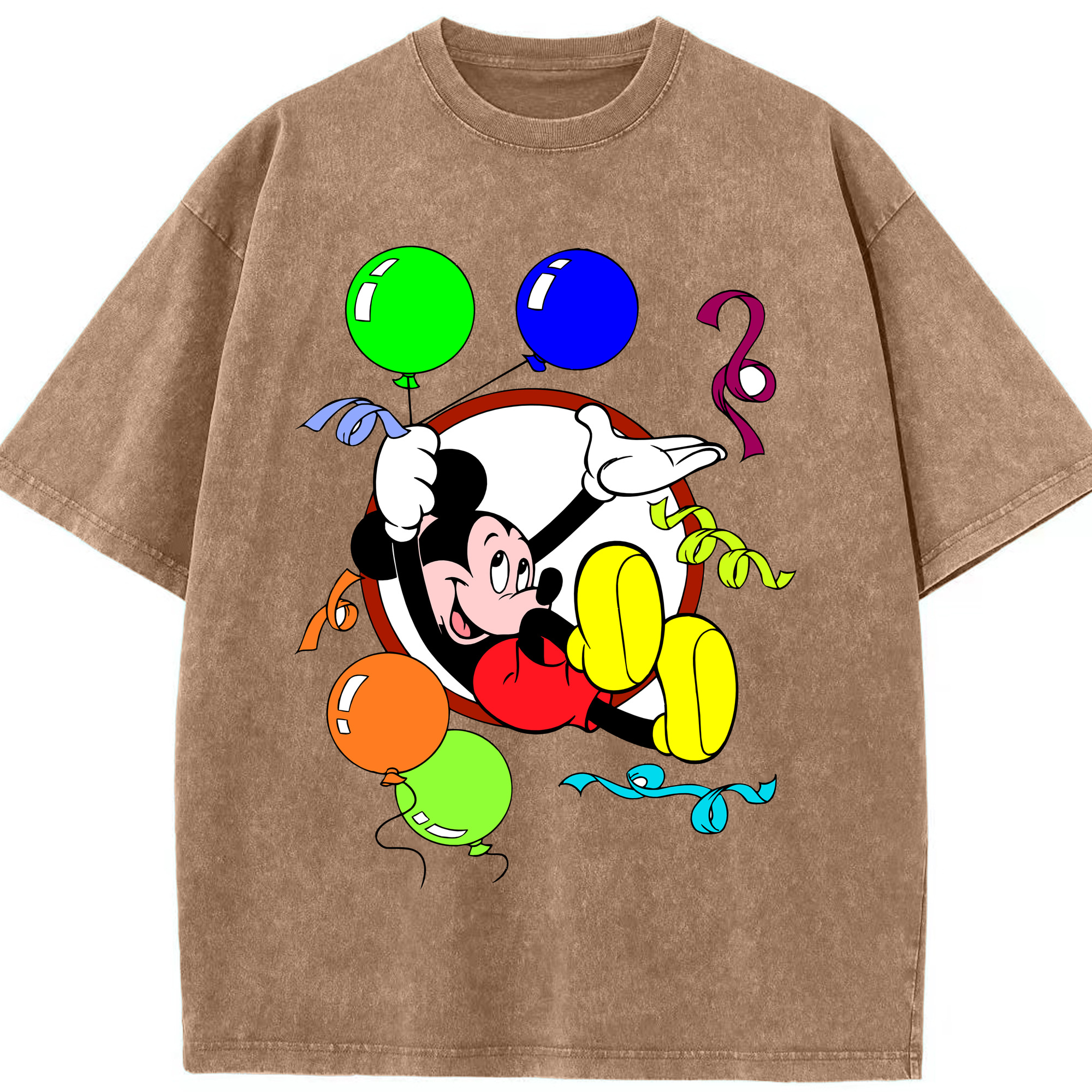 （画像用） ミッキーマウス Mickey Mouse 綿100% ヴィンテージ風 半袖Tシャツ（フロントプリント）