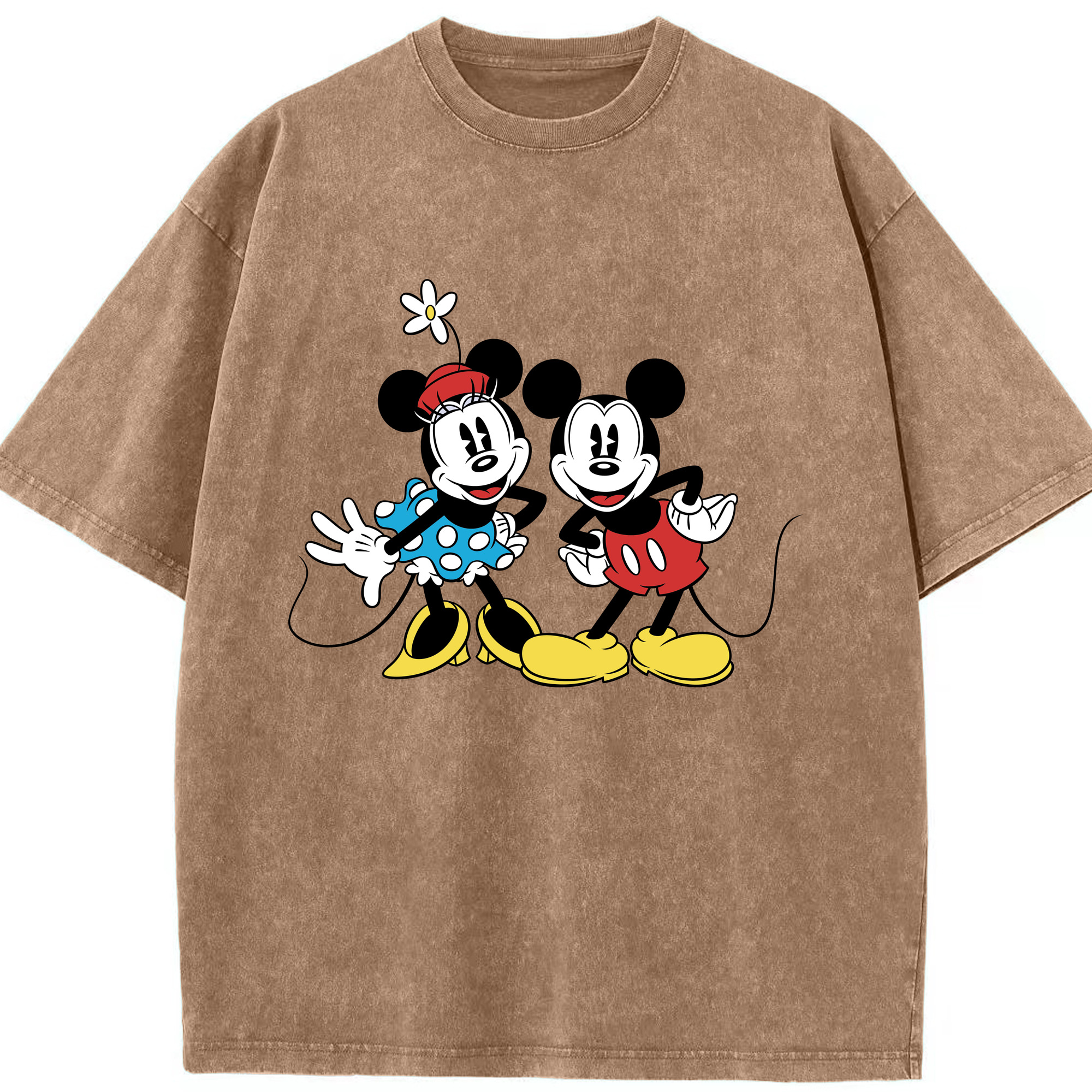 （画像用） ミッキーマウス Mickey Mouse 綿100% ヴィンテージ風 半袖Tシャツ（フロントプリント）