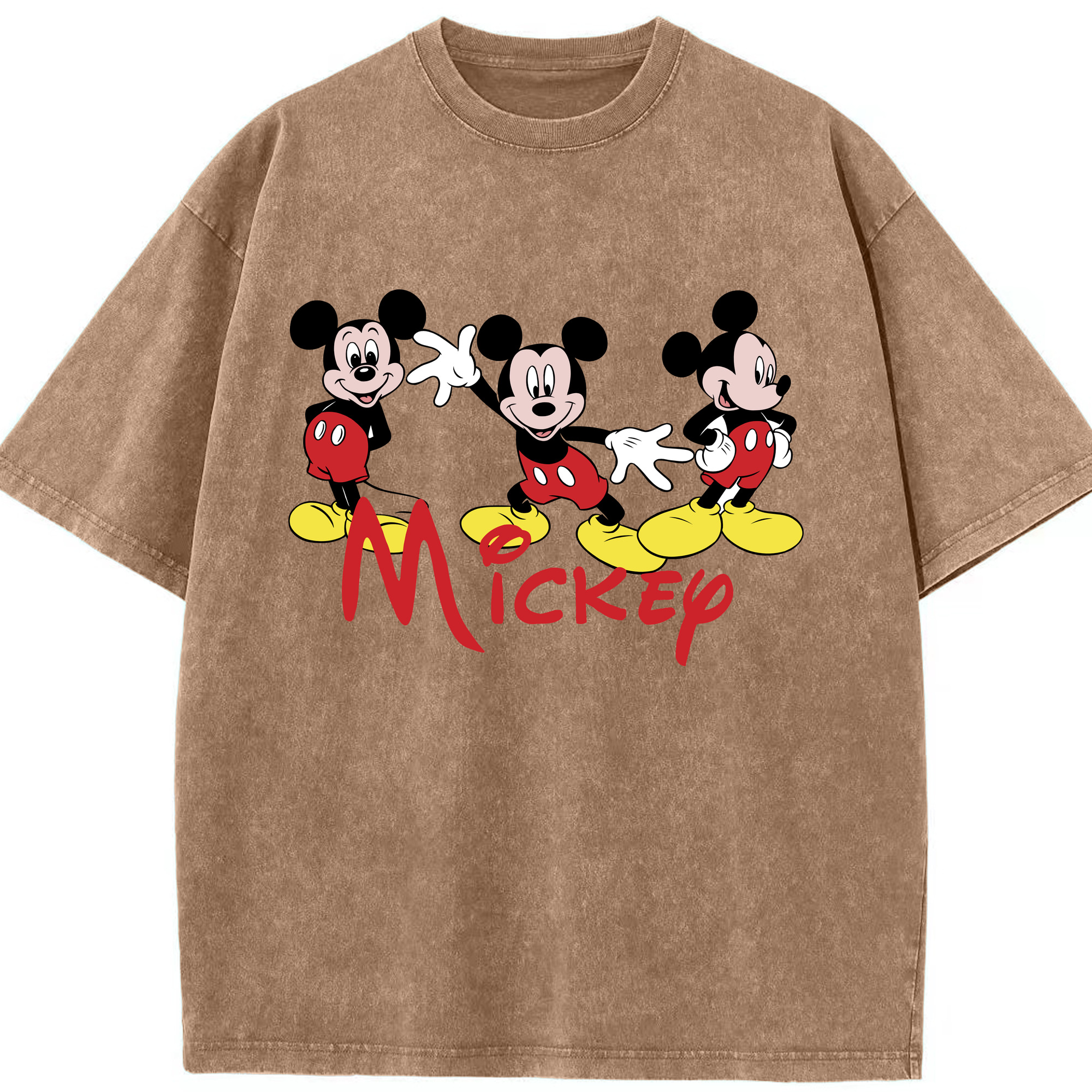 ミッキーマウス Mickey Mouse 綿100% ヴィンテージ風 半袖Tシャツ（フロントプリント）