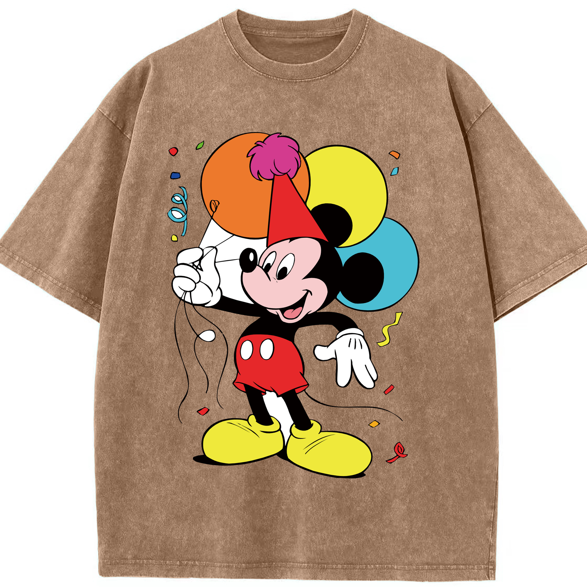 （画像用） ミッキーマウス Mickey Mouse 綿100% ヴィンテージ風 半袖Tシャツ（フロントプリント）