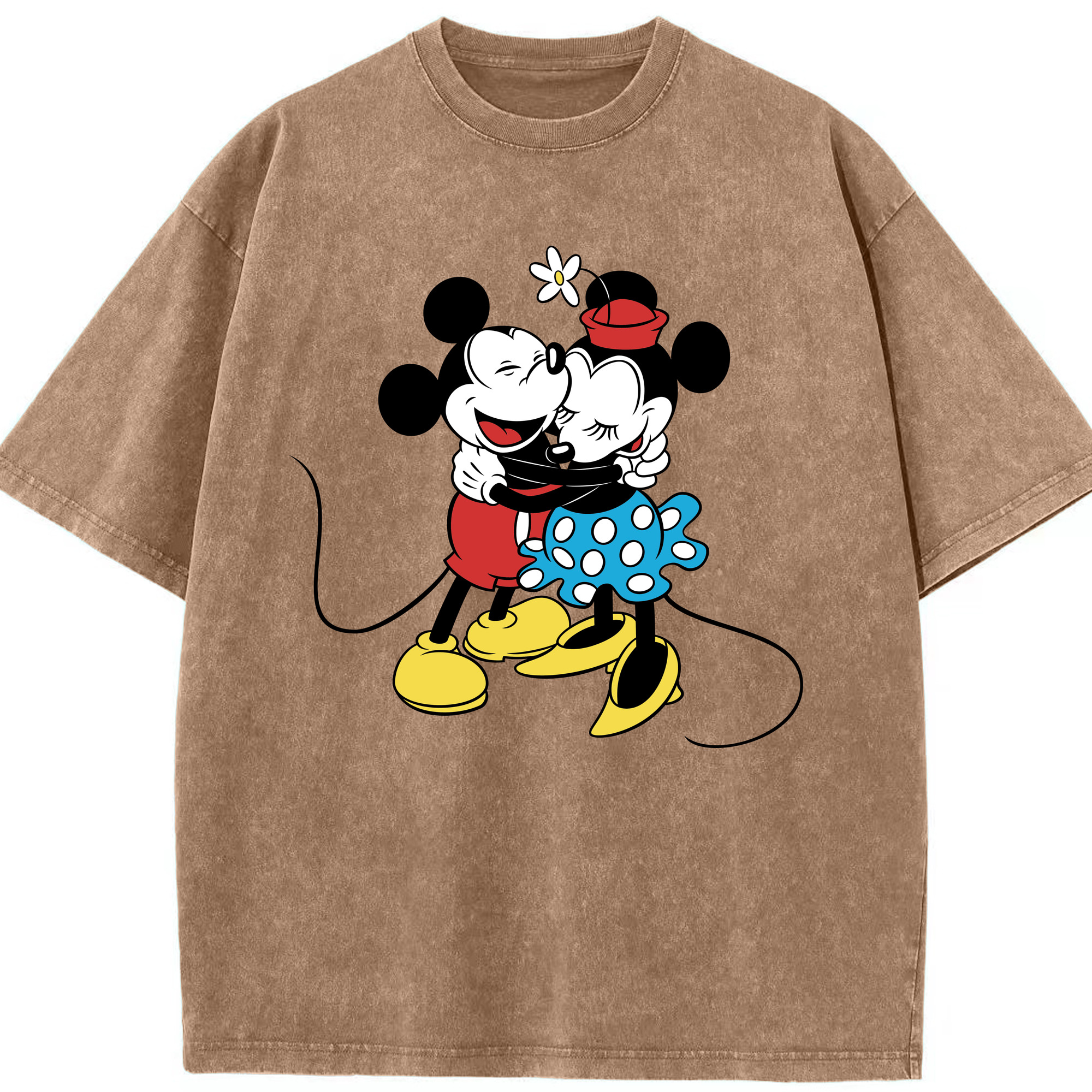 （画像用） ミッキーマウス Mickey Mouse 綿100% ヴィンテージ風 半袖Tシャツ（フロントプリント）