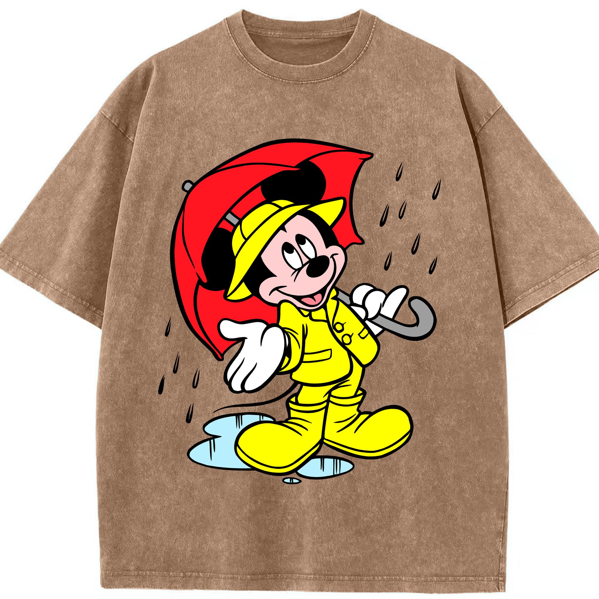 （画像用） ミッキーマウス Mickey Mouse 綿100% ヴィンテージ風 半袖Tシャツ（フロントプリント）