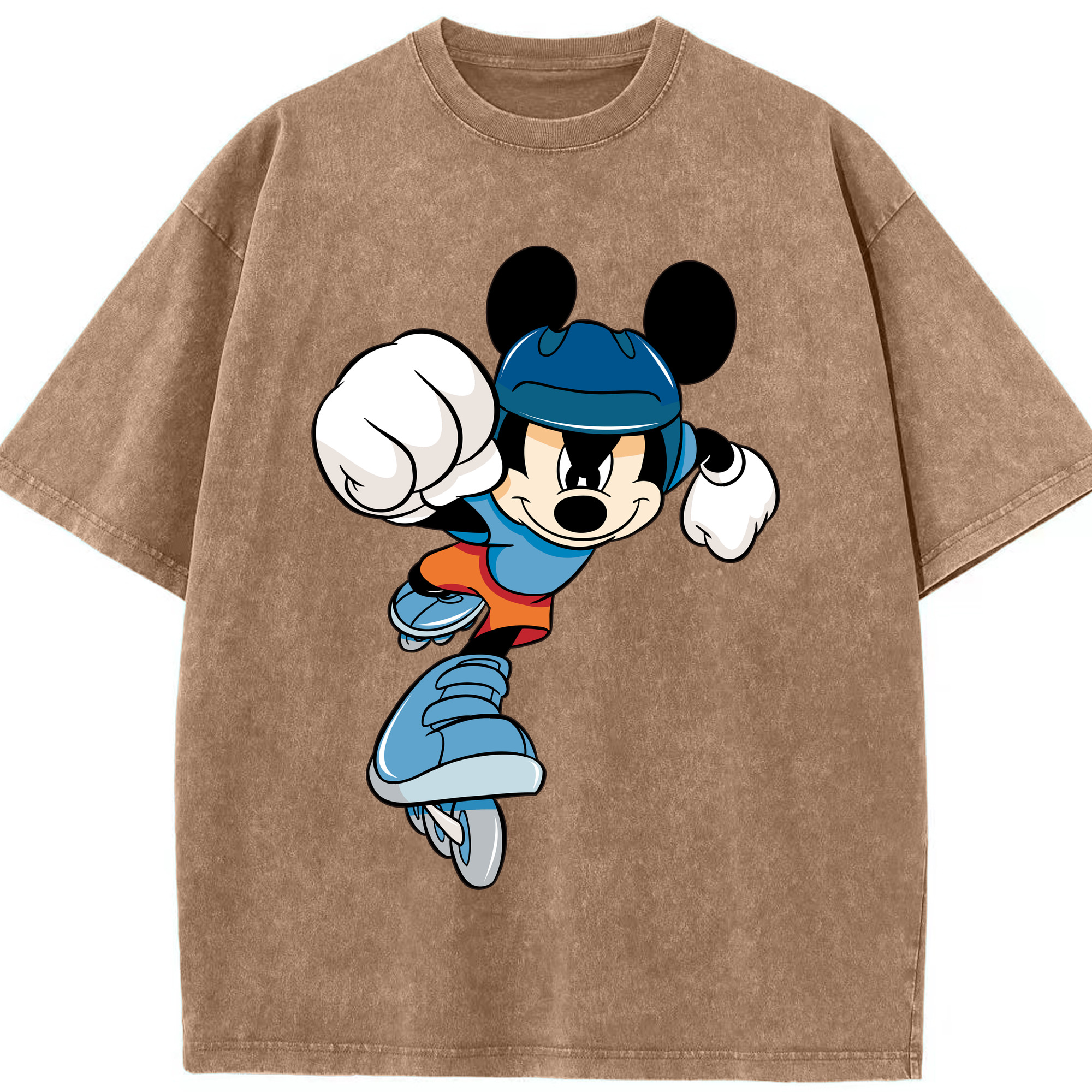 （画像用） ミッキーマウス Mickey Mouse 綿100% ヴィンテージ風 半袖Tシャツ（フロントプリント）