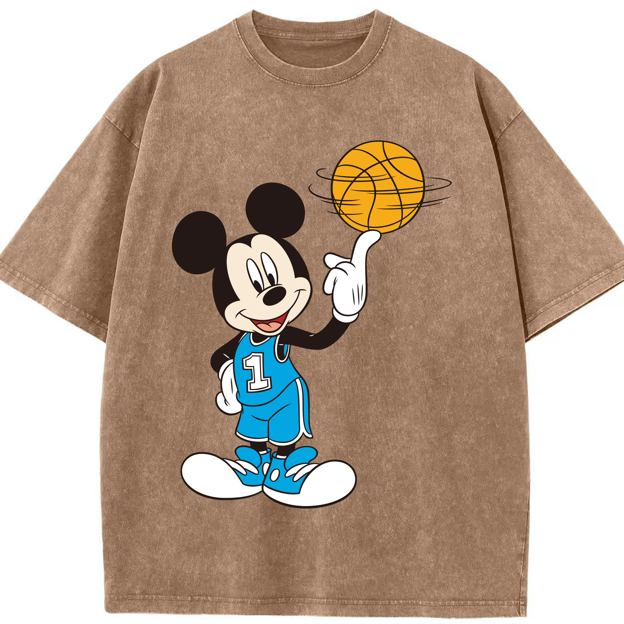 （画像用） ミッキーマウス Mickey Mouse 綿100% ヴィンテージ風 半袖Tシャツ（フロントプリント）