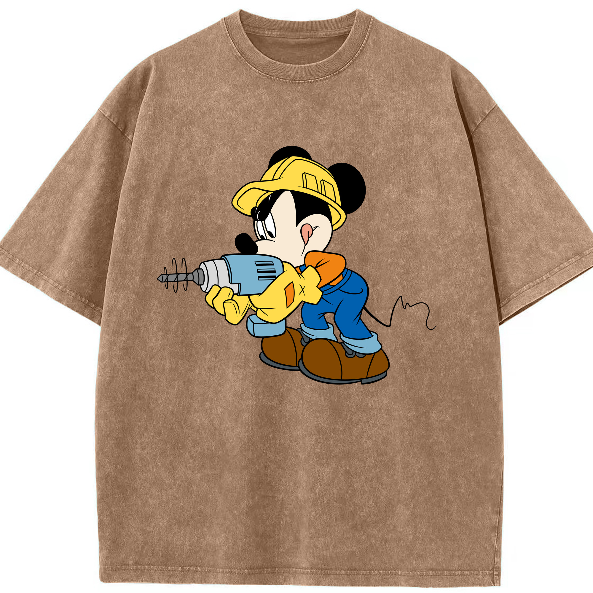 （画像用） ミッキーマウス Mickey Mouse 綿100% ヴィンテージ風 半袖Tシャツ（フロントプリント）