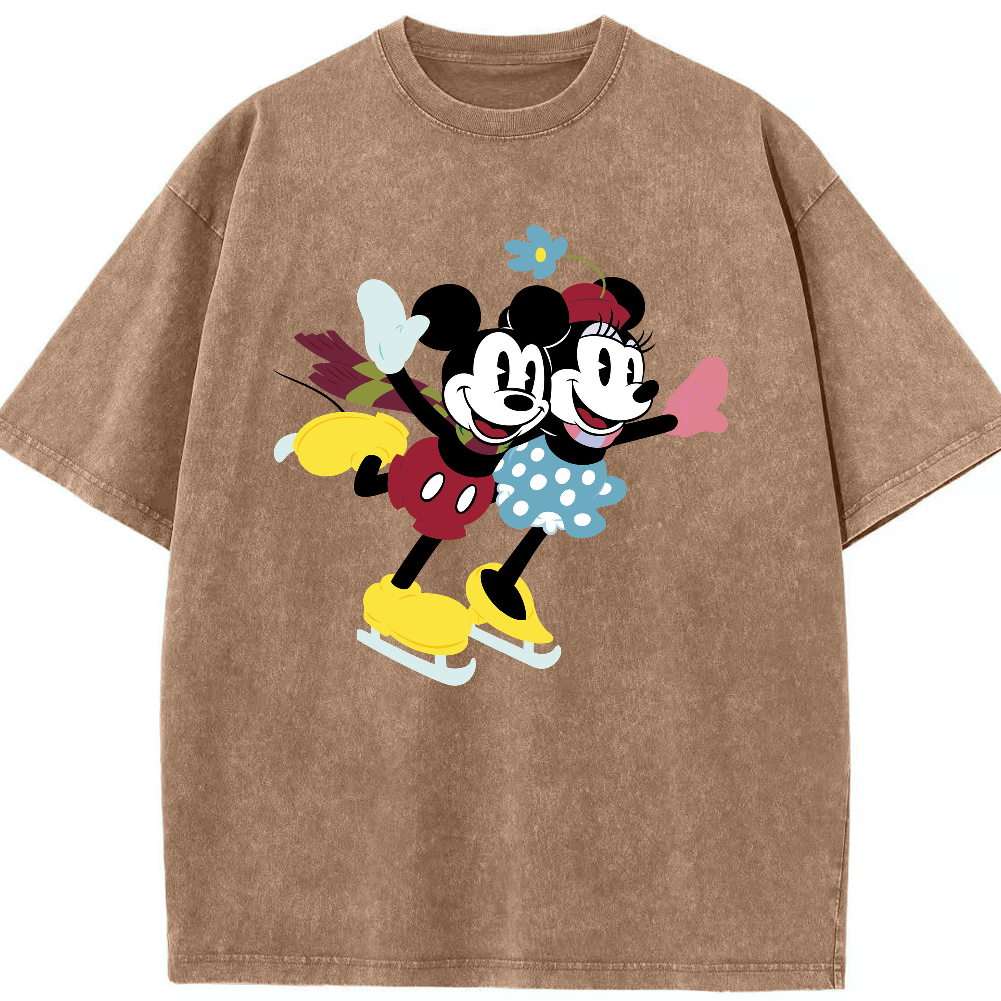 （画像用） ミッキーマウス Mickey Mouse 綿100% ヴィンテージ風 半袖Tシャツ（フロントプリント）