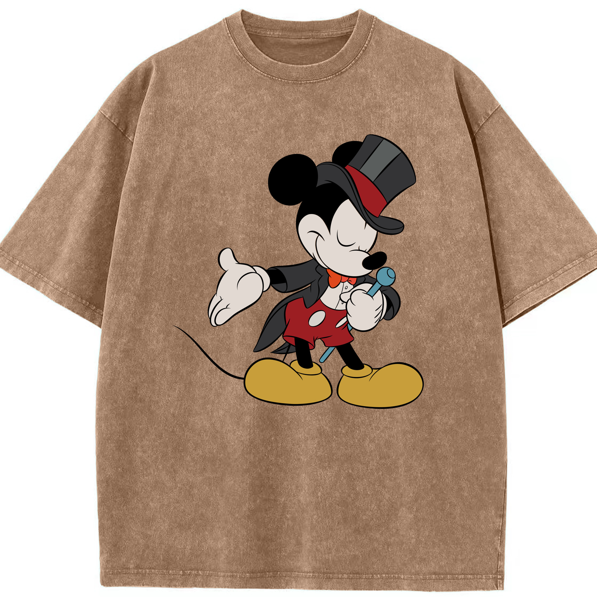 （画像用） ミッキーマウス Mickey Mouse 綿100% ヴィンテージ風 半袖Tシャツ（フロントプリント）