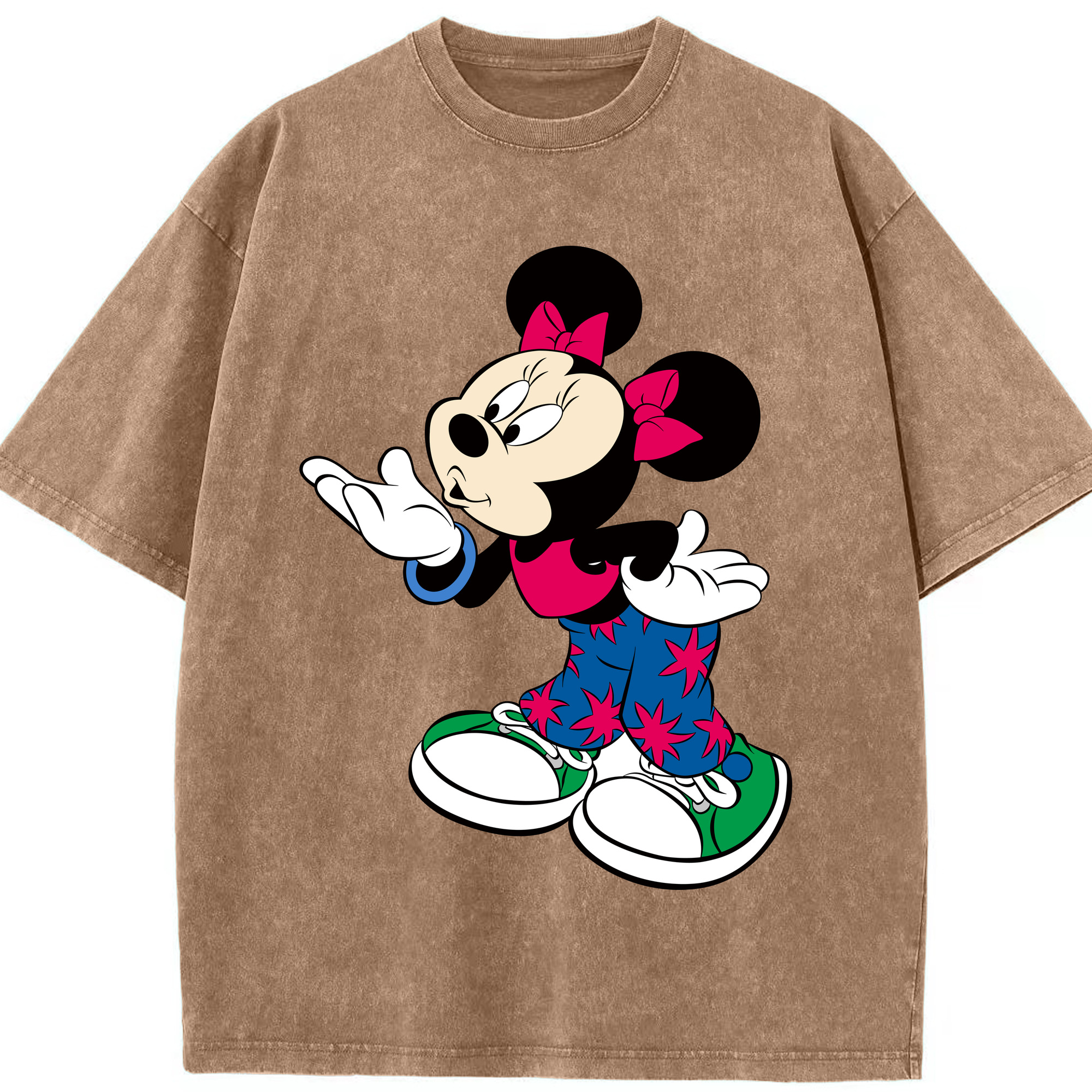 （画像用） ミッキーマウス Mickey Mouse 綿100% ヴィンテージ風 半袖Tシャツ（フロントプリント）