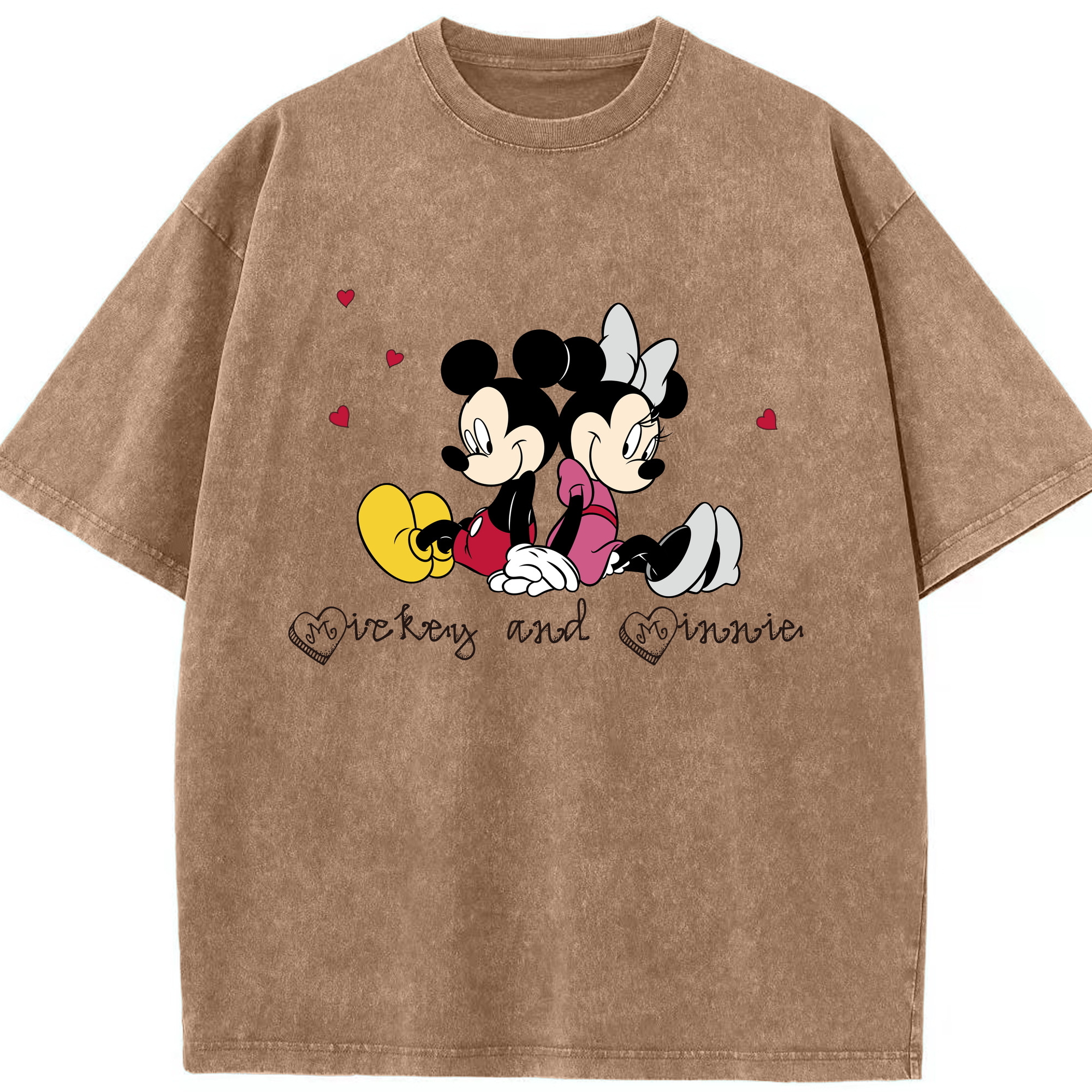 （画像用） ミッキーマウス Mickey Mouse 綿100% ヴィンテージ風 半袖Tシャツ（フロントプリント）