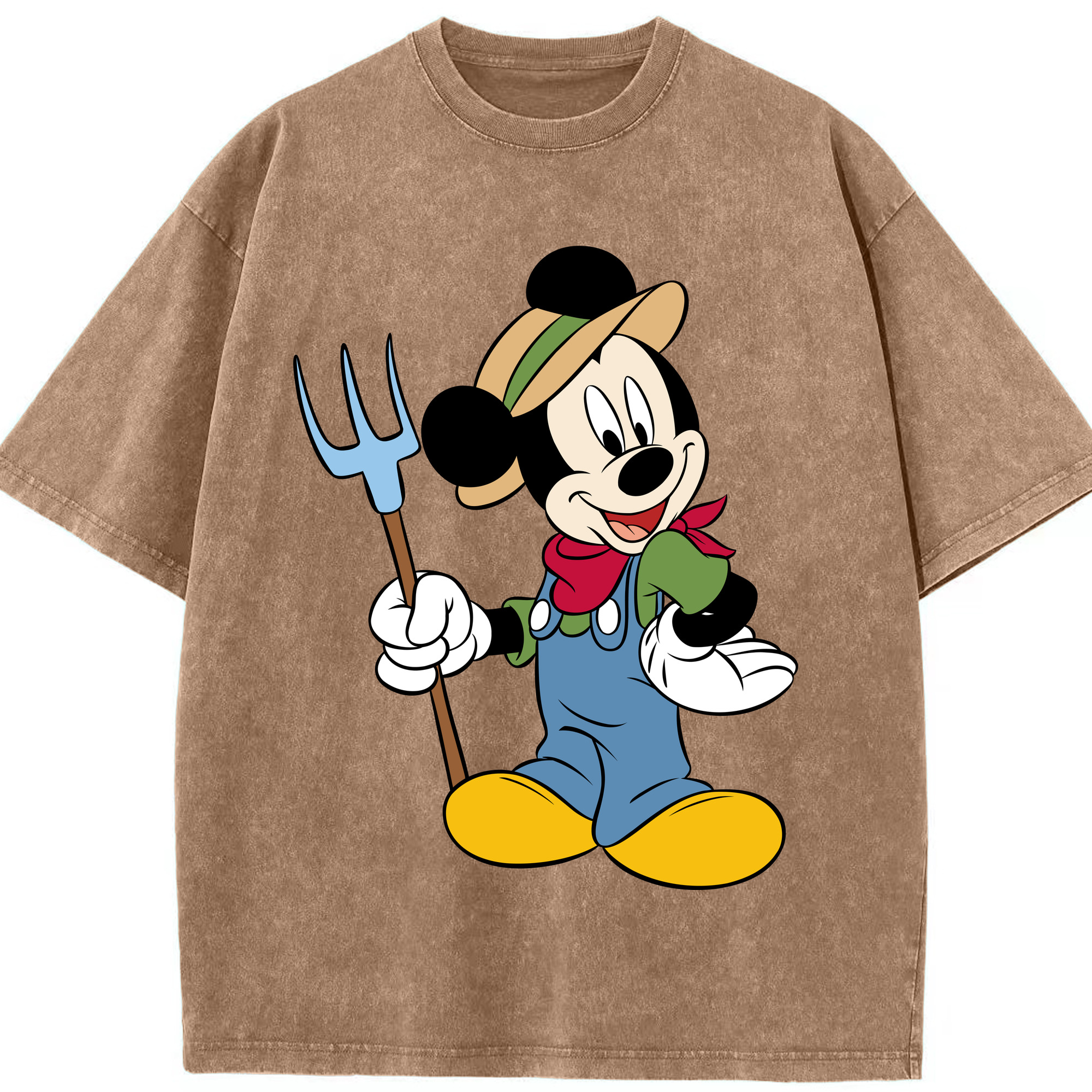（画像用） ミッキーマウス Mickey Mouse 綿100% ヴィンテージ風 半袖Tシャツ（フロントプリント）