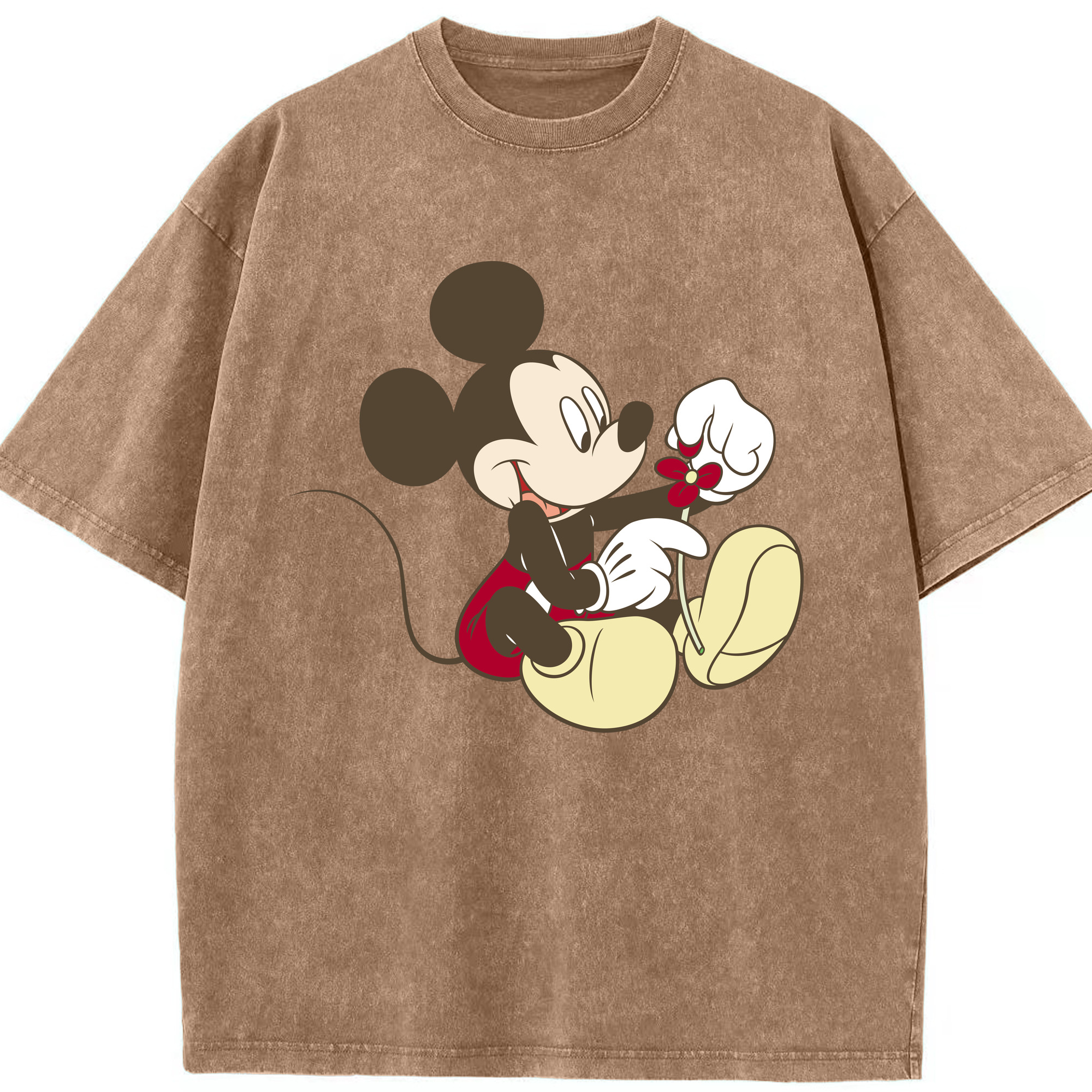 （画像用） ミッキーマウス Mickey Mouse 綿100% ヴィンテージ風 半袖Tシャツ（フロントプリント）