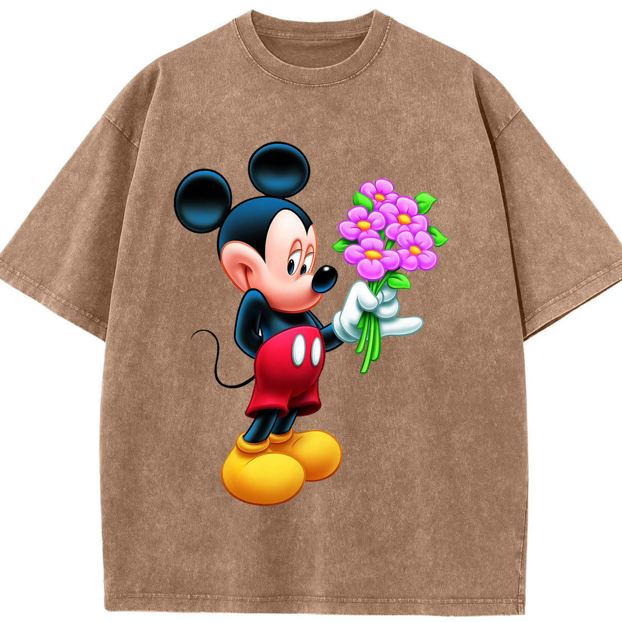 （画像用） ミッキーマウス Mickey Mouse 綿100% ヴィンテージ風 半袖Tシャツ（フロントプリント）