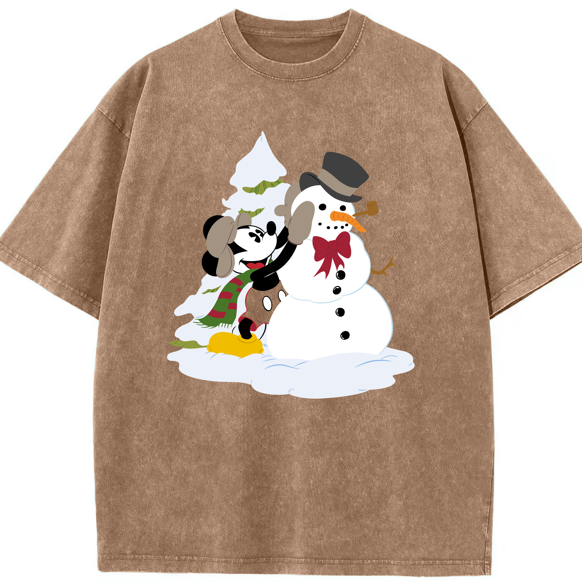 （画像用） ミッキーマウス Mickey Mouse 綿100% ヴィンテージ風 半袖Tシャツ（フロントプリント）