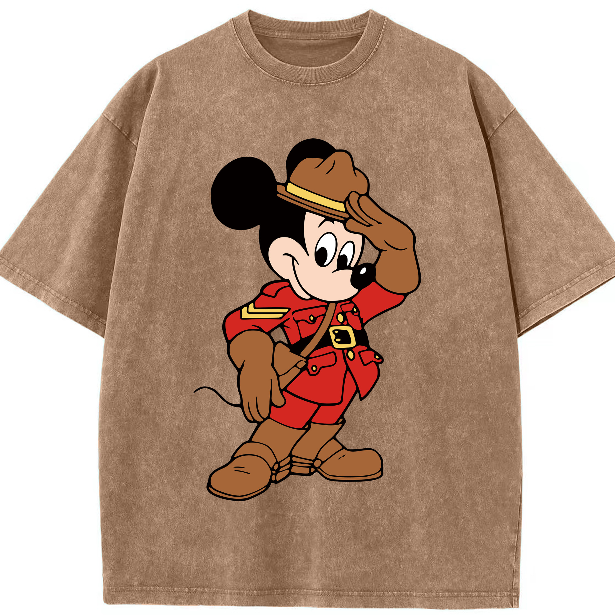 （画像用） ミッキーマウス Mickey Mouse 綿100% ヴィンテージ風 半袖Tシャツ（フロントプリント）