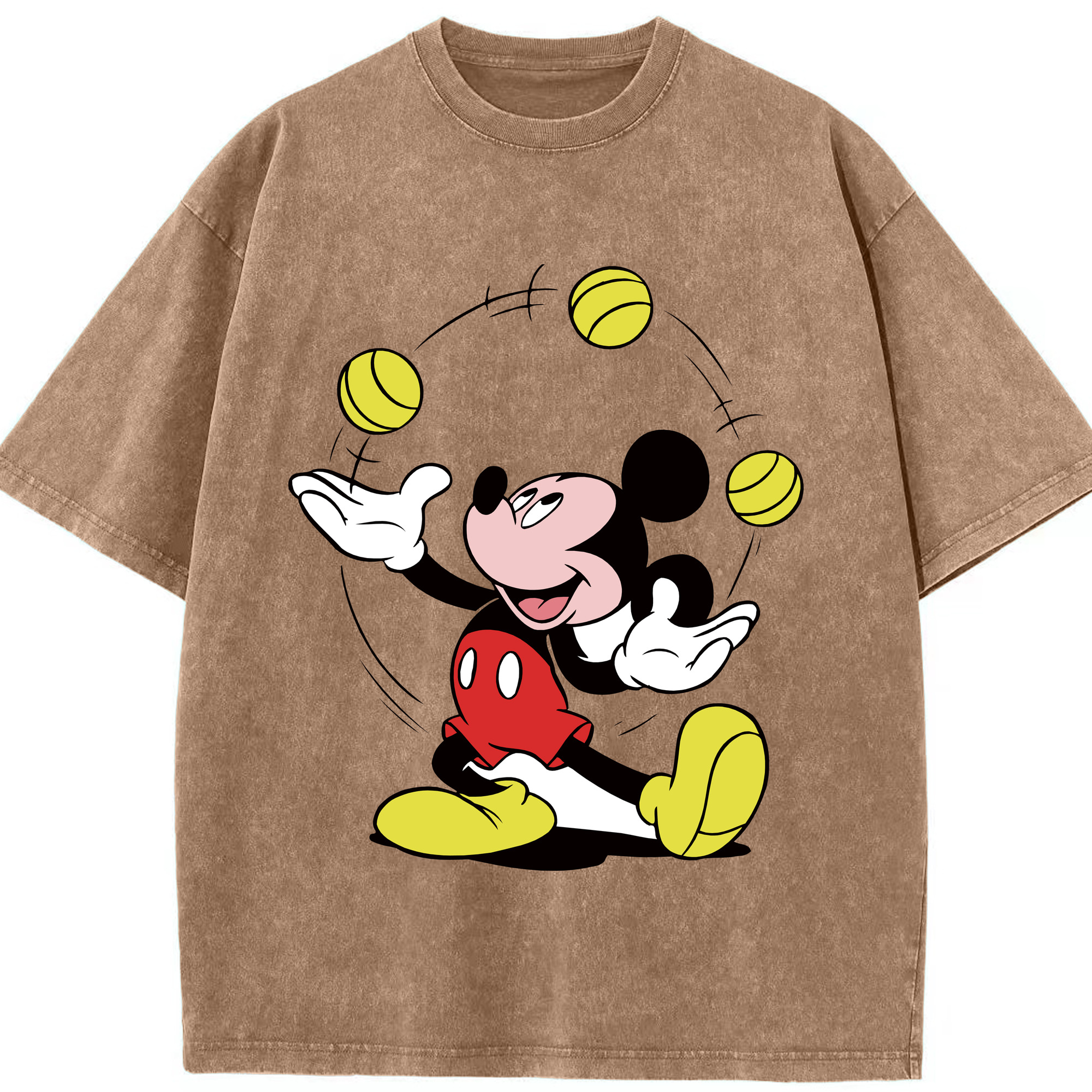 （画像用） ミッキーマウス Mickey Mouse 綿100% ヴィンテージ風 半袖Tシャツ（フロントプリント）