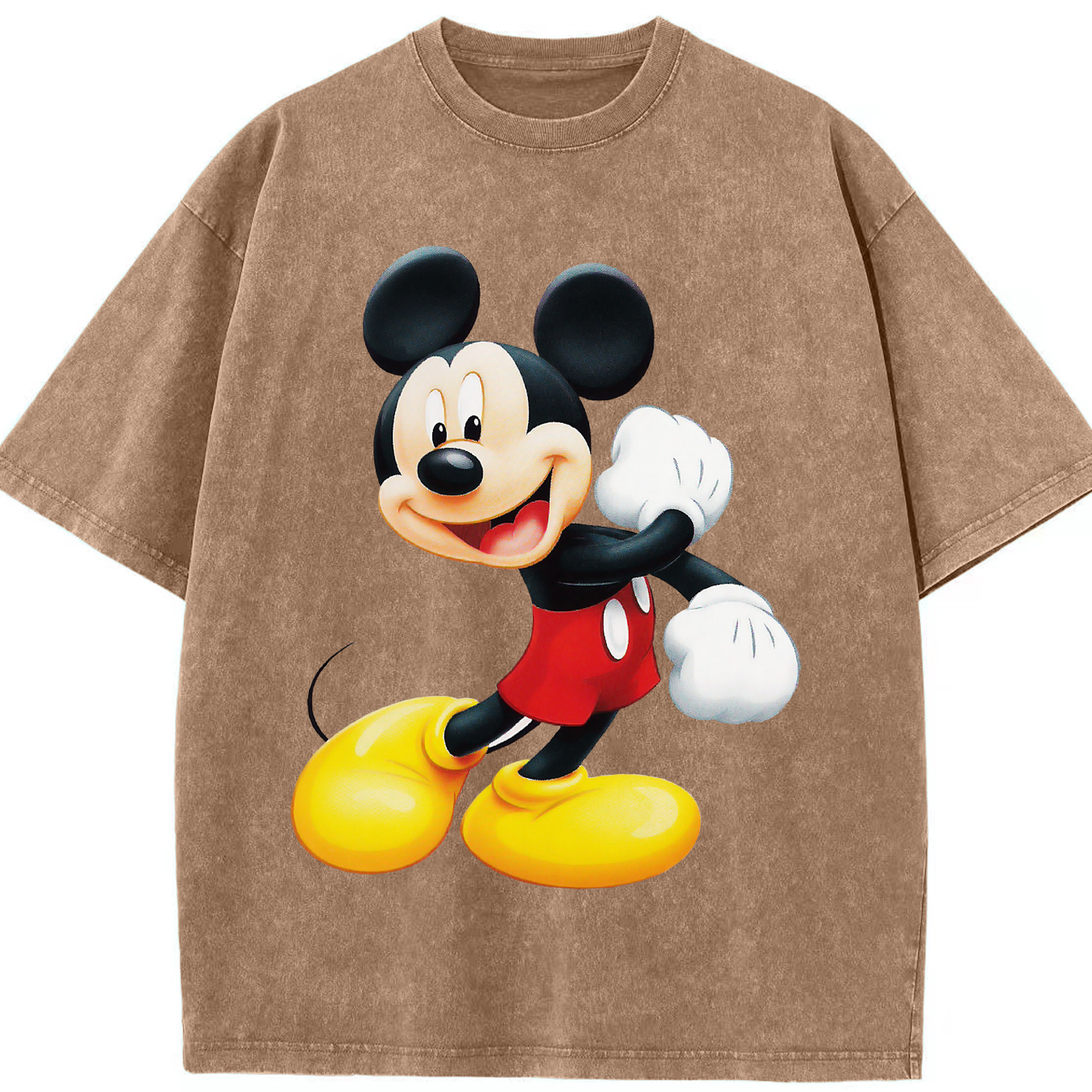 （画像用） ミッキーマウス Mickey Mouse 綿100% ヴィンテージ風 半袖Tシャツ（フロントプリント）