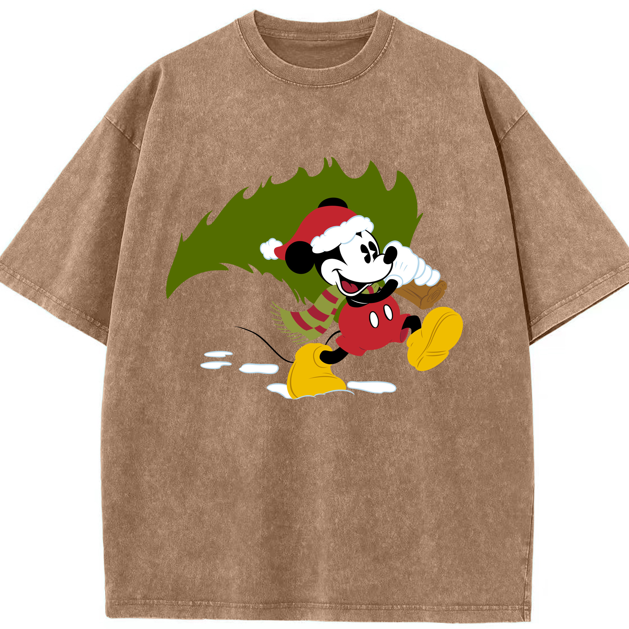 （画像用） ミッキーマウス Mickey Mouse 綿100% ヴィンテージ風 半袖Tシャツ（フロントプリント）