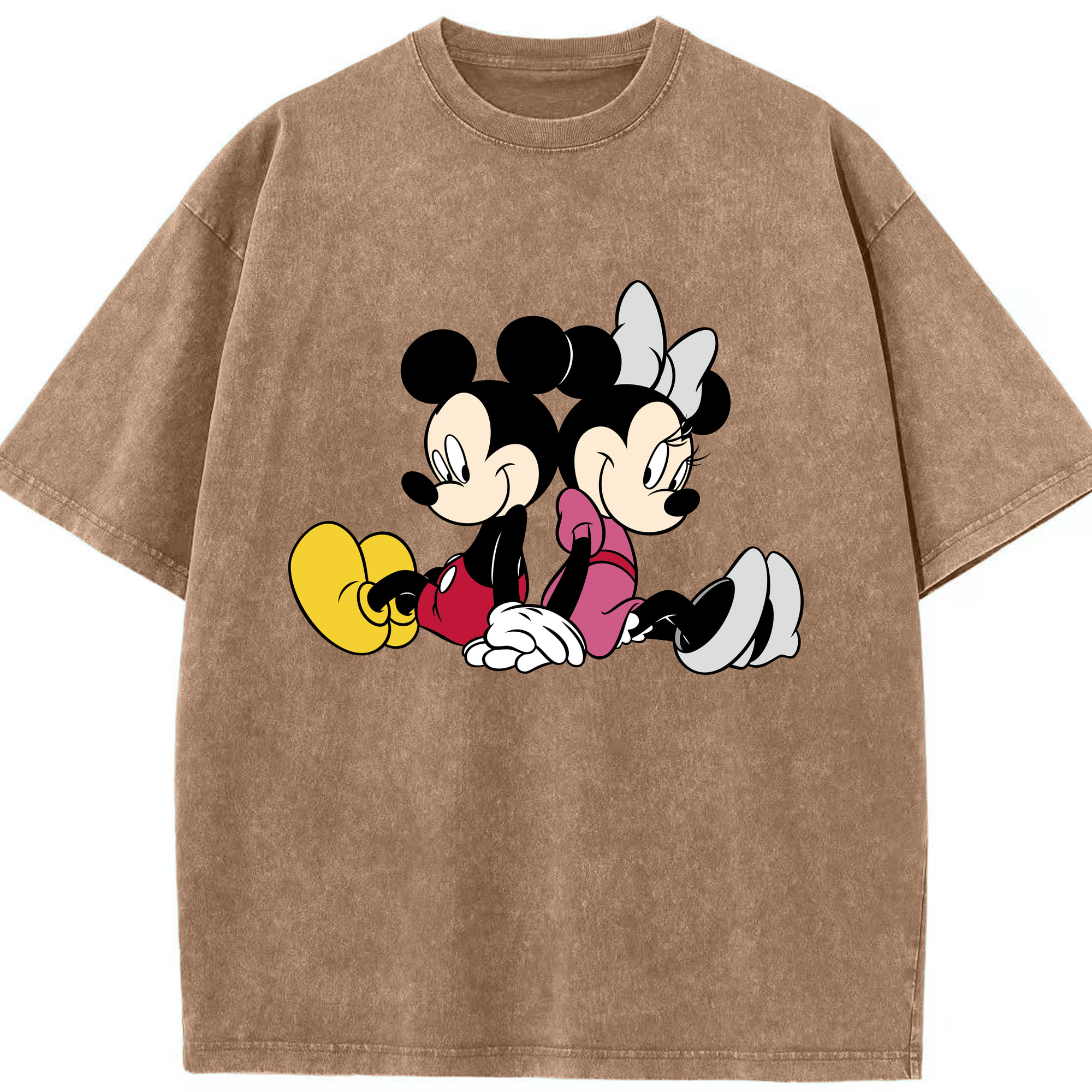 （画像用） ミッキーマウス Mickey Mouse 綿100% ヴィンテージ風 半袖Tシャツ（フロントプリント）