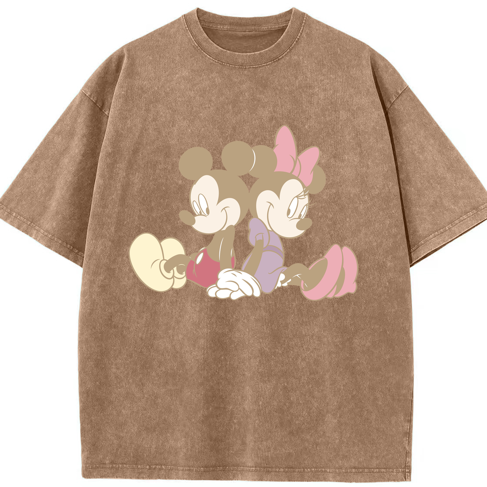 （画像用） ミッキーマウス Mickey Mouse 綿100% ヴィンテージ風 半袖Tシャツ（フロントプリント）