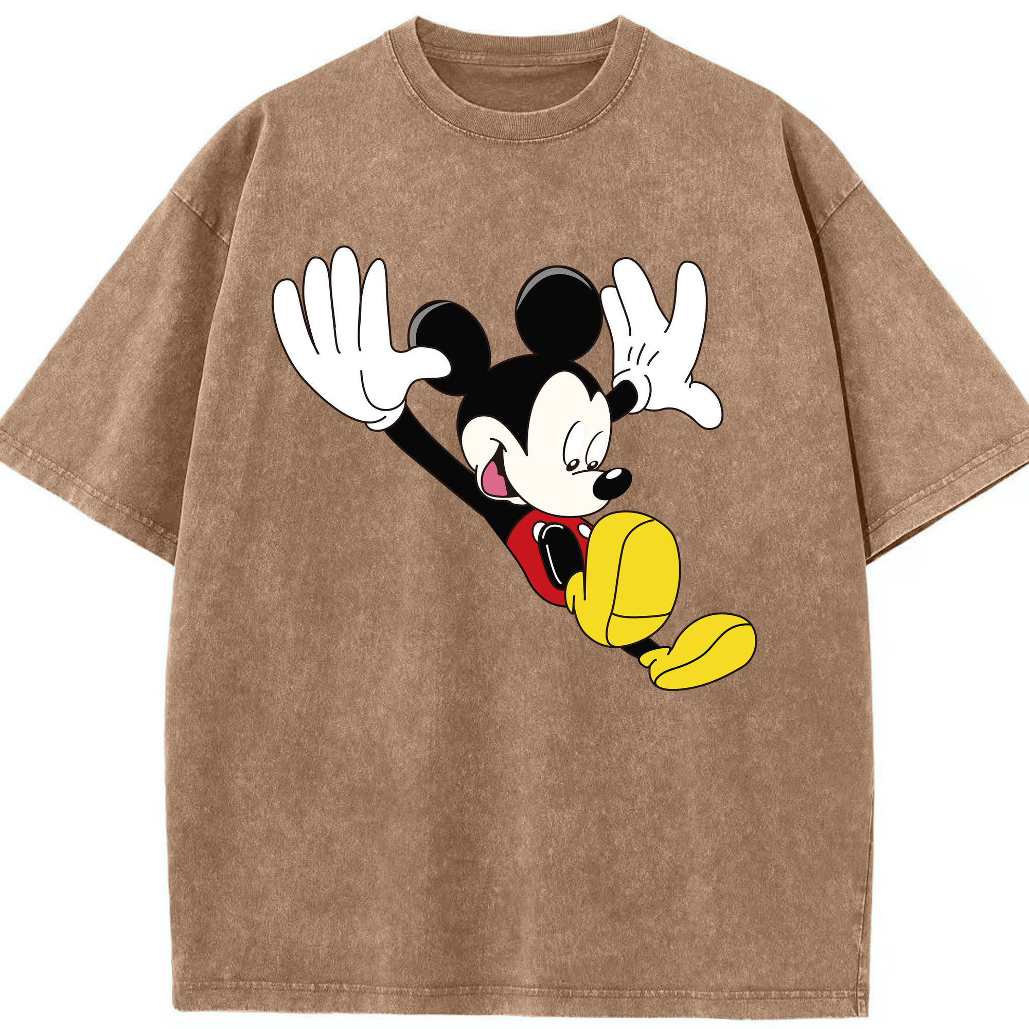 （画像用） ミッキーマウス Mickey Mouse 綿100% ヴィンテージ風 半袖Tシャツ（フロントプリント）