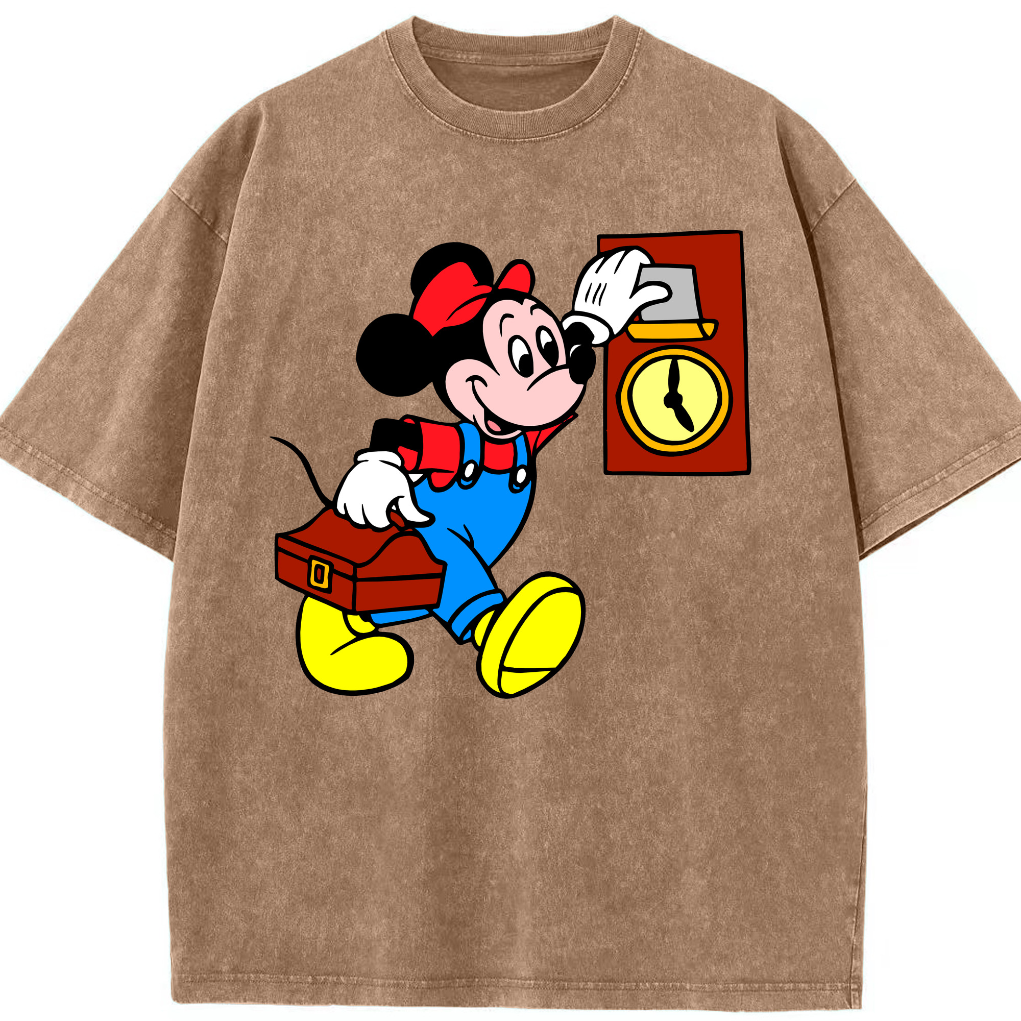 （画像用） ミッキーマウス Mickey Mouse 綿100% ヴィンテージ風 半袖Tシャツ（フロントプリント）