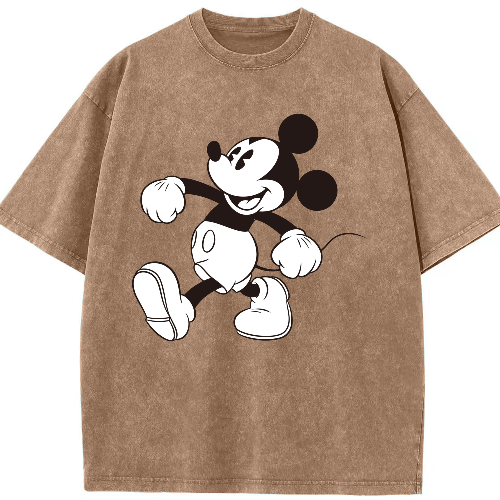 （画像用） ミッキーマウス Mickey Mouse 綿100% ヴィンテージ風 半袖Tシャツ（フロントプリント）