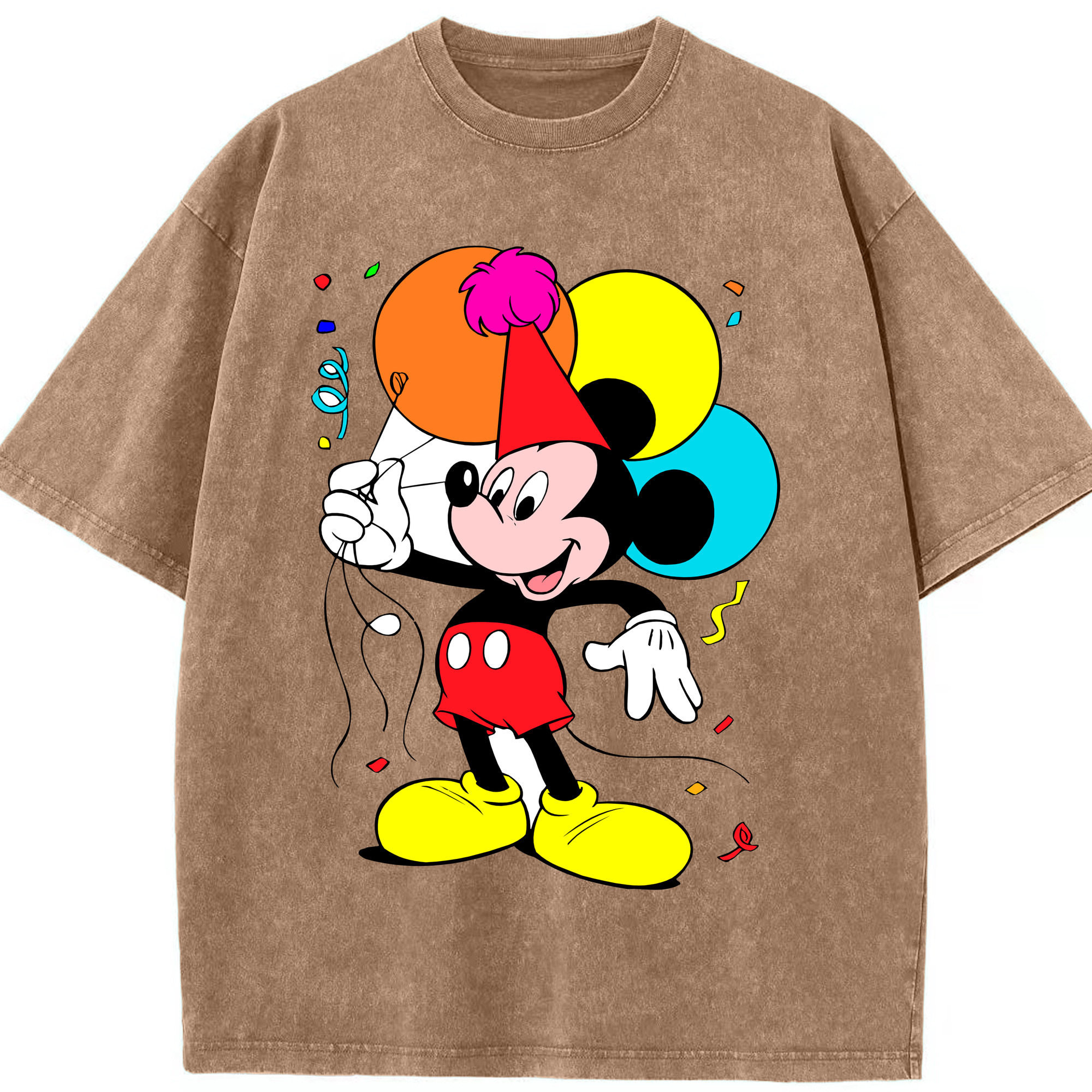 （画像用） ミッキーマウス Mickey Mouse 綿100% ヴィンテージ風 半袖Tシャツ（フロントプリント）