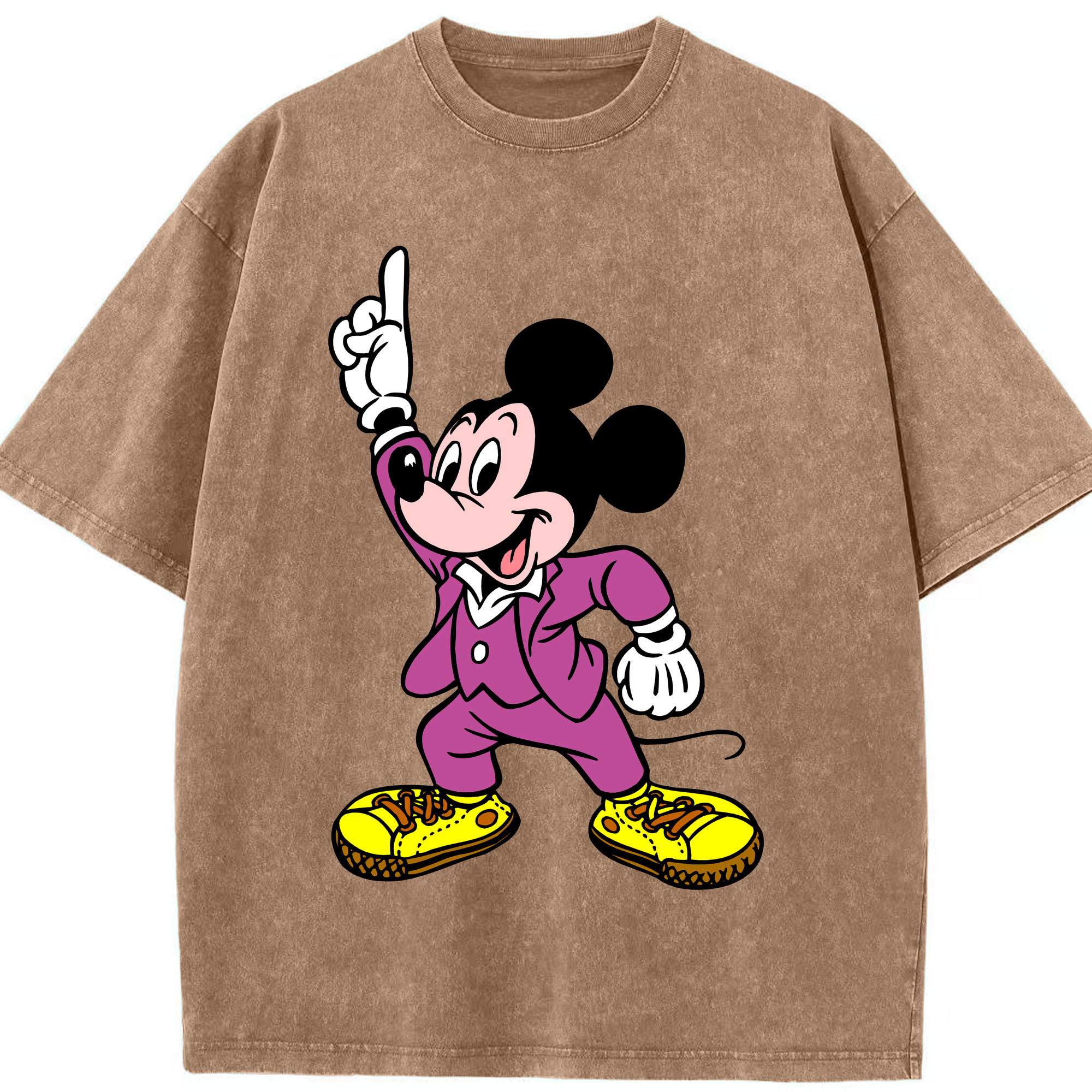 （画像用） ミッキーマウス Mickey Mouse 綿100% ヴィンテージ風 半袖Tシャツ（フロントプリント）
