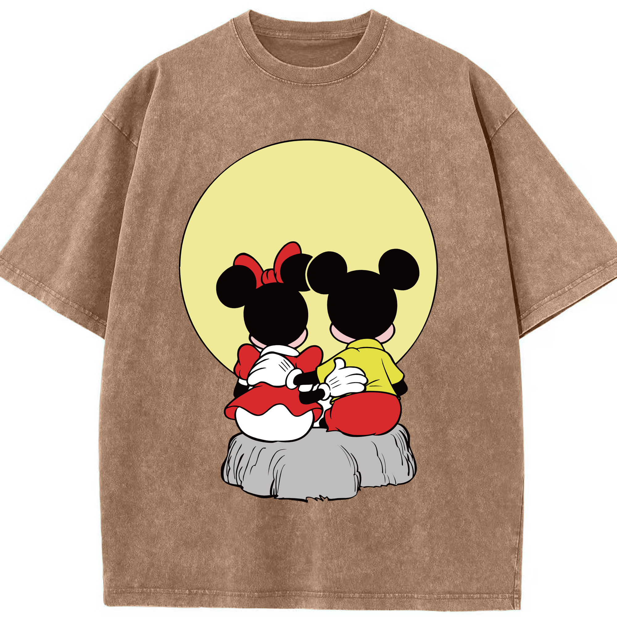 （画像用） ミッキーマウス Mickey Mouse 綿100% ヴィンテージ風 半袖Tシャツ（フロントプリント）