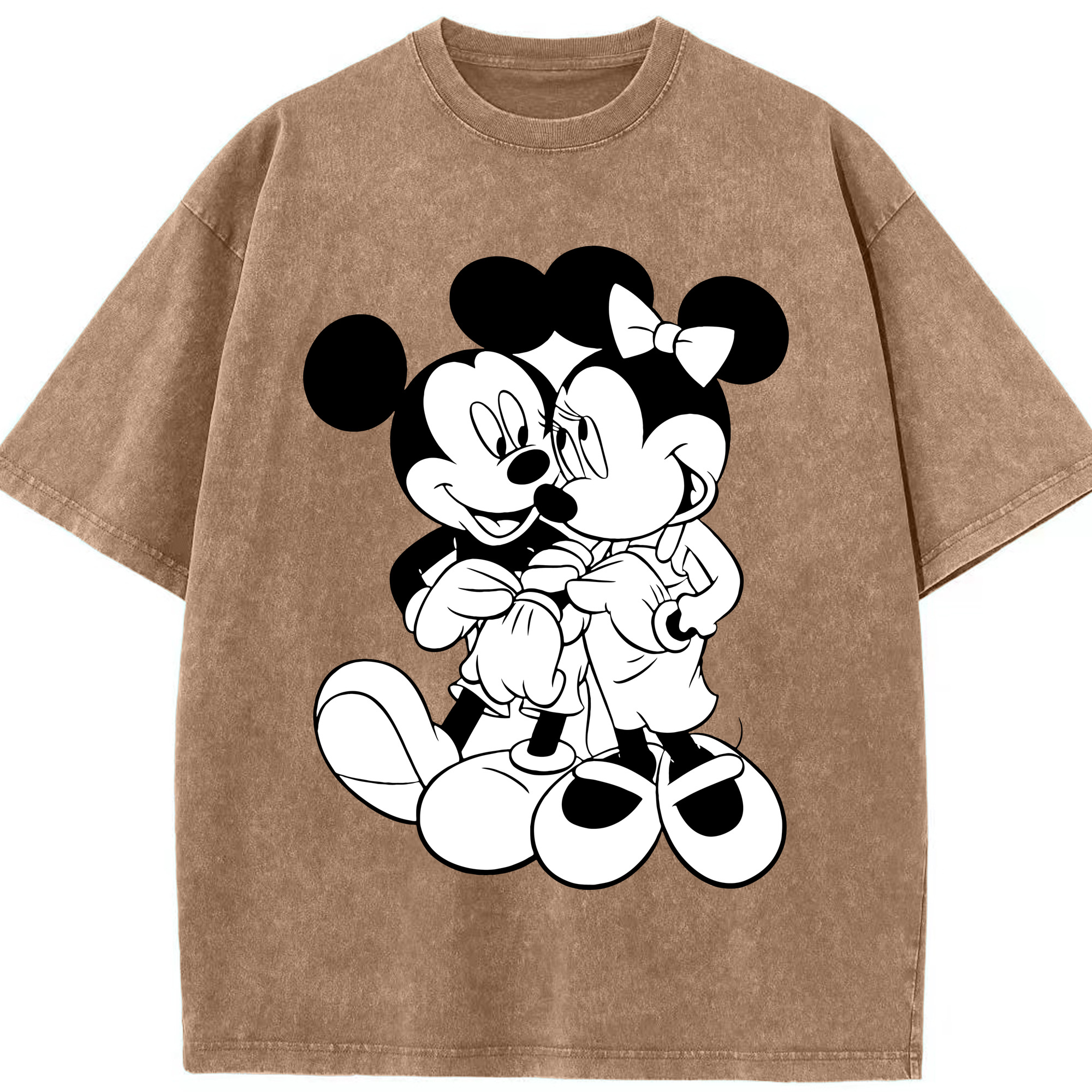 （画像用） ミッキーマウス Mickey Mouse 綿100% ヴィンテージ風 半袖Tシャツ（フロントプリント）